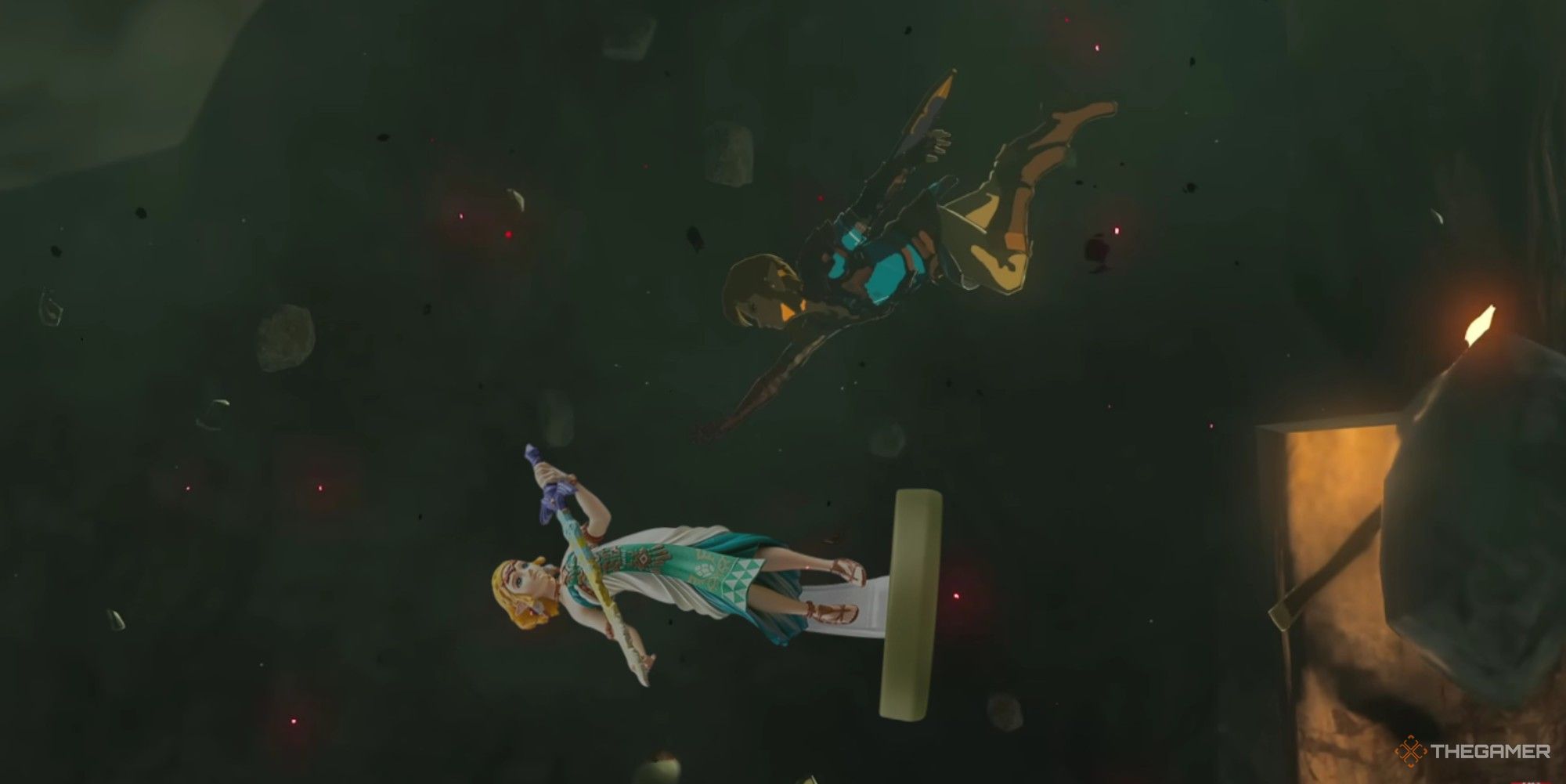 link reaching for a zelda amiibo in tears of the kingdom