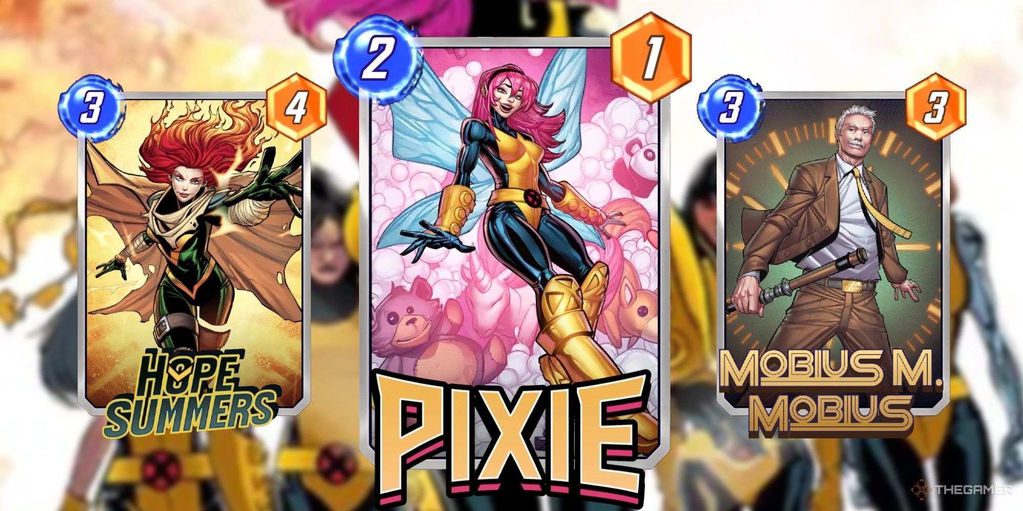 Marvel Snap Cards Hope Summers, Pixie and Mobius