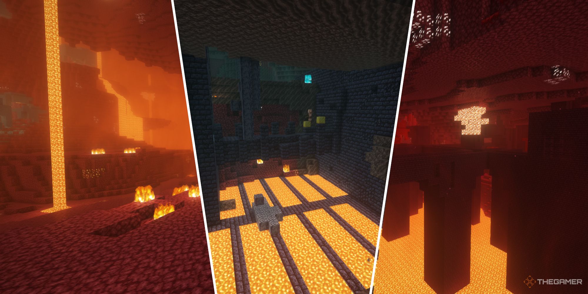 Split images of the nether in Minecraft
