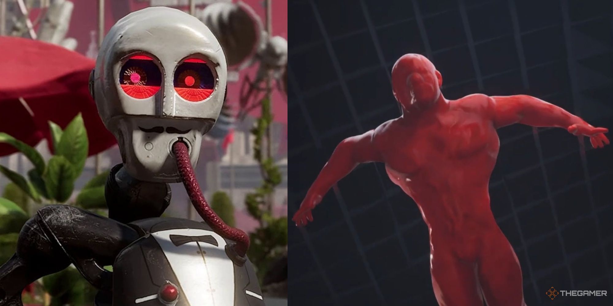 Atomic Heart: A Robotic Waiter And A Red Polymer Human Form