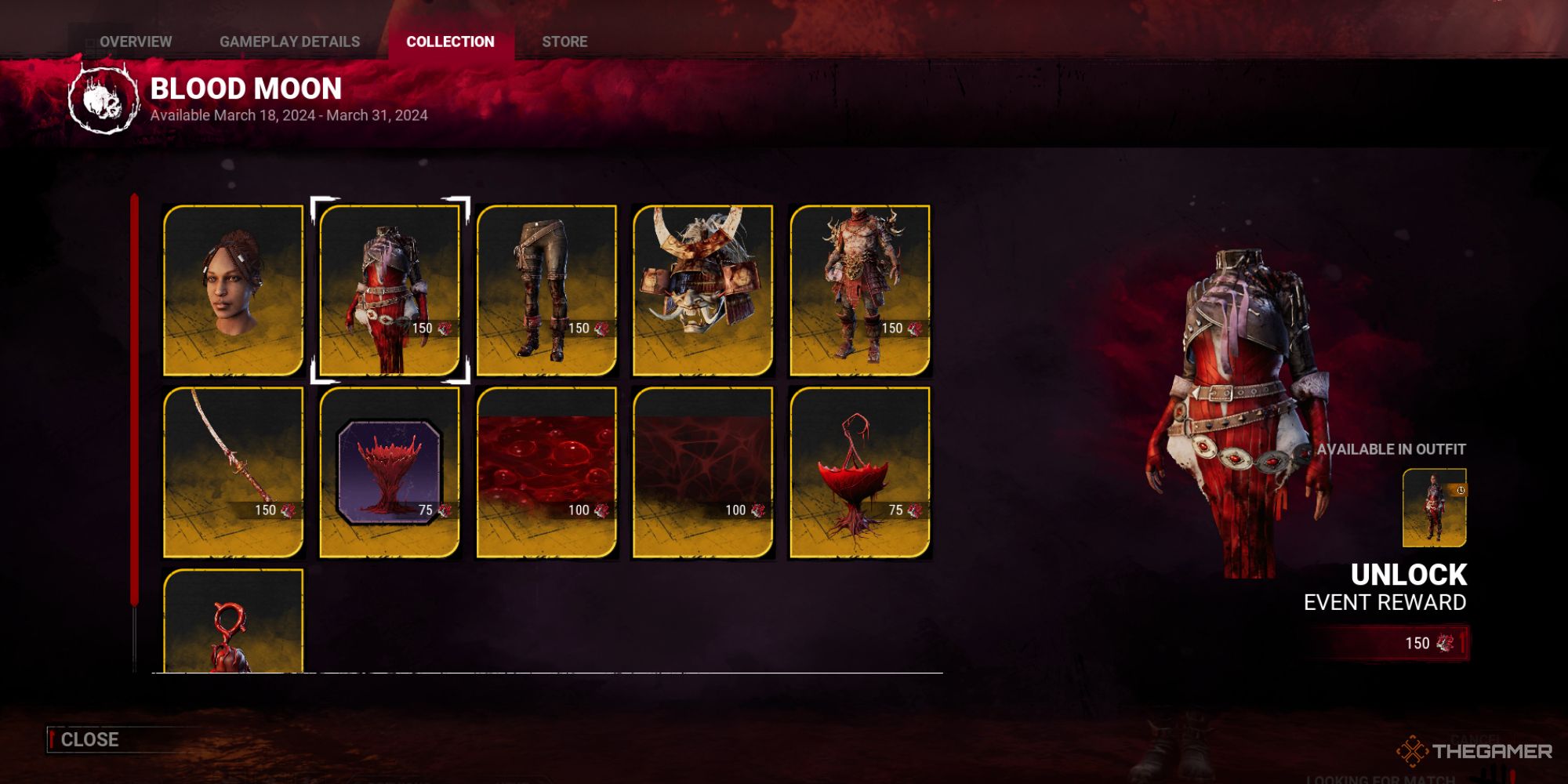 Several unlockable rewards for the Blood Moon Event in Dead by Daylight.