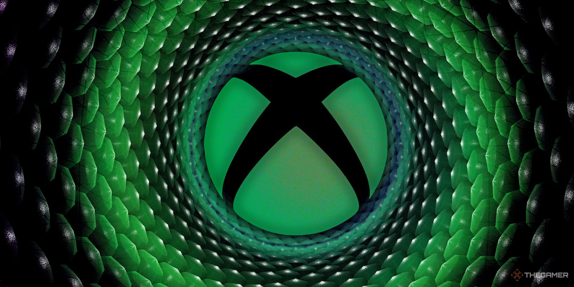 NEWS Xbox logo over swirling black and green background