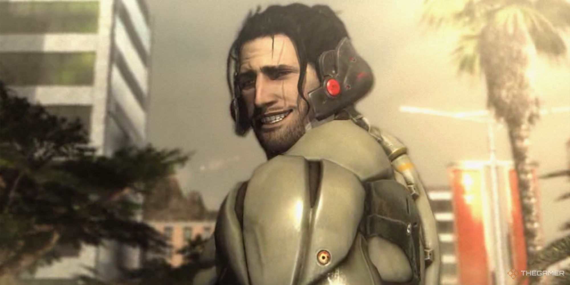 Sam smiling in Metal Gear Rising Revengeance