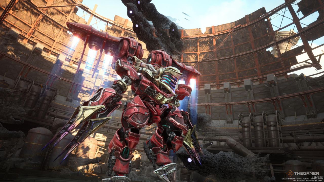 The Crimson Mare in the Gongaga reactor, surrounded by Whispers in Final Fantasy 7 Rebirth.