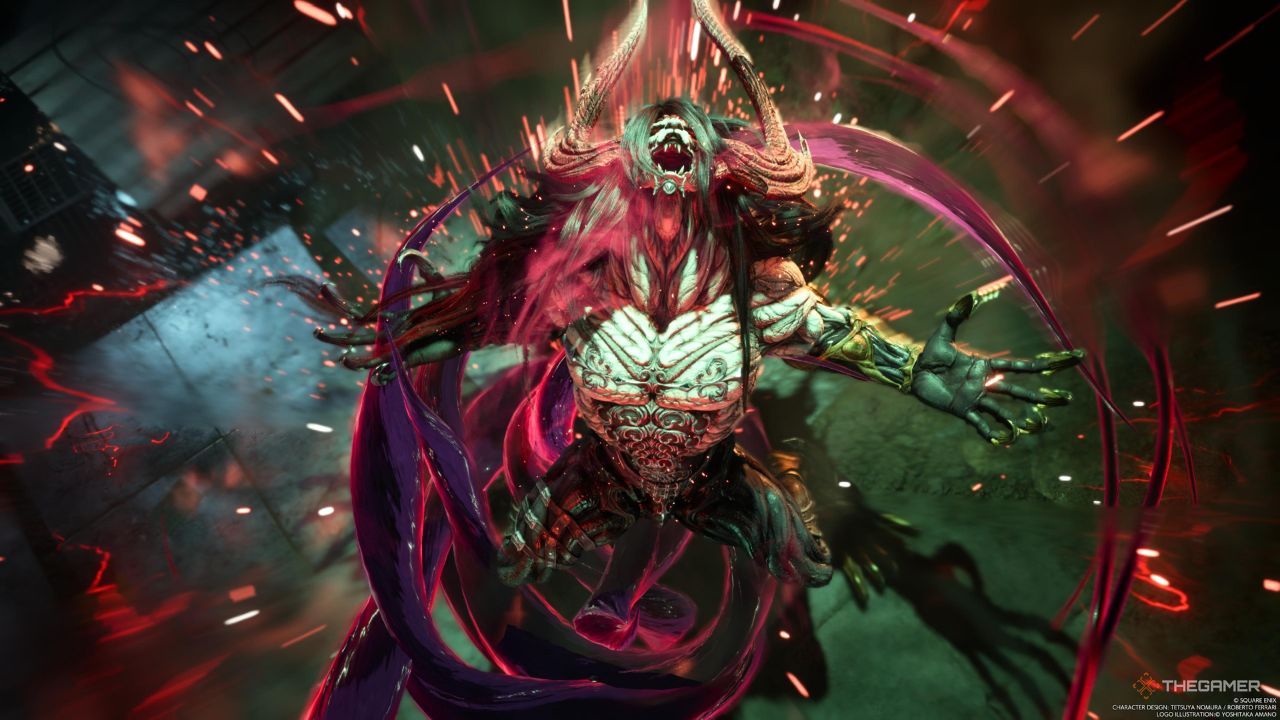The Galian Beast at half health using its special ability The Forgotten Specimen in its red, magic resisting form in Final Fantasy 7 Rebirth.