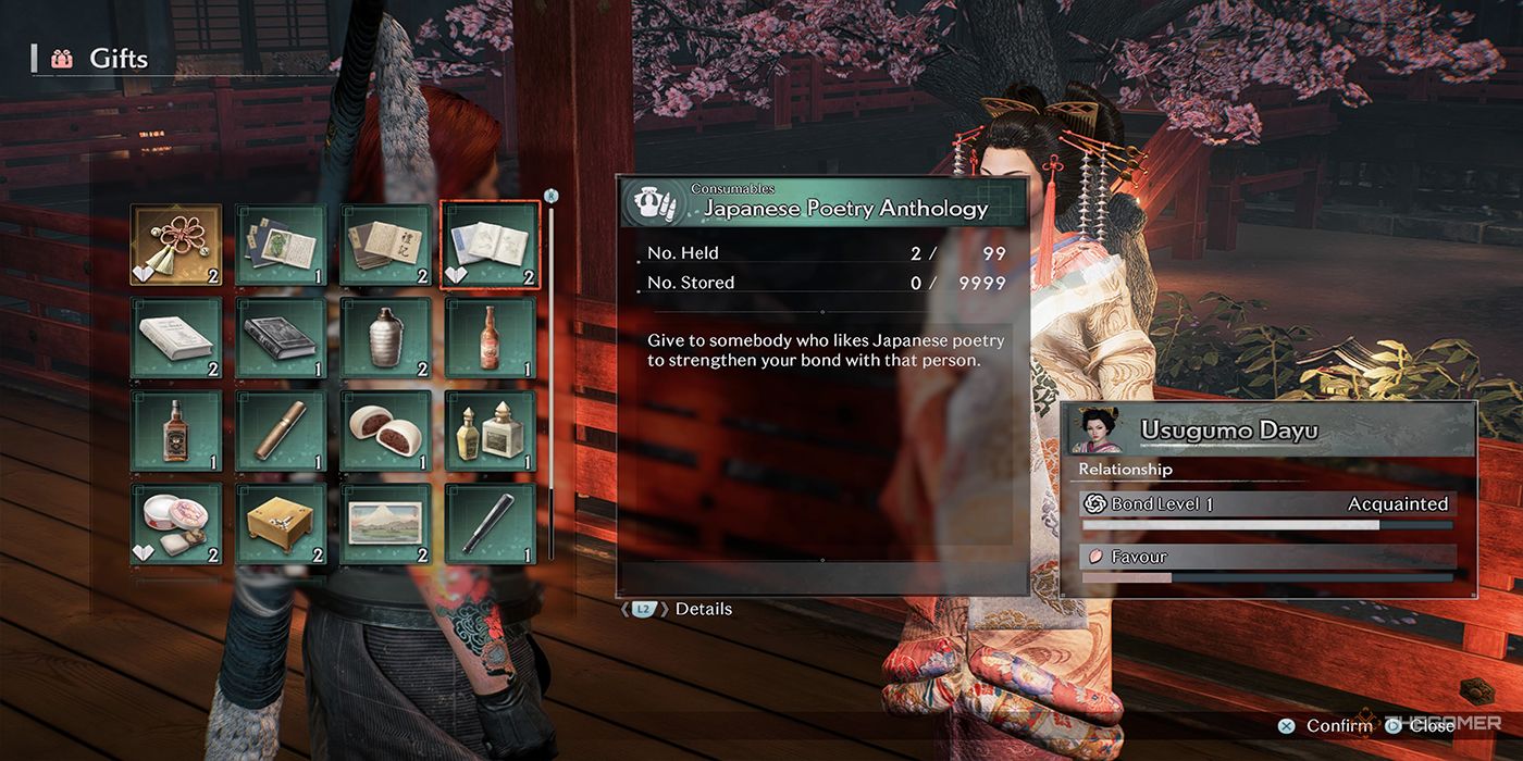 What Gifts Does Usugumo Dayu Like In Rise Of The Ronin?