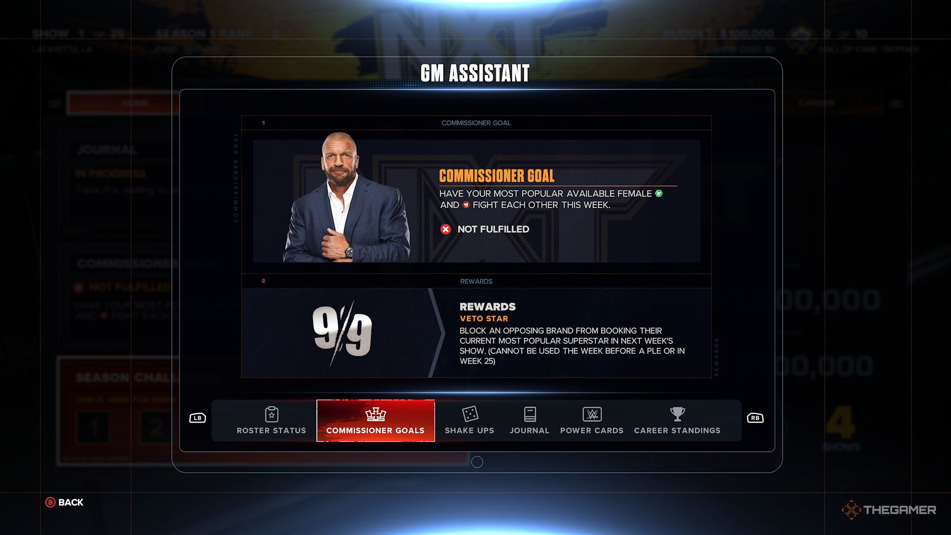 WWE 2K24 Screenshot Of GM Assistant Tablet