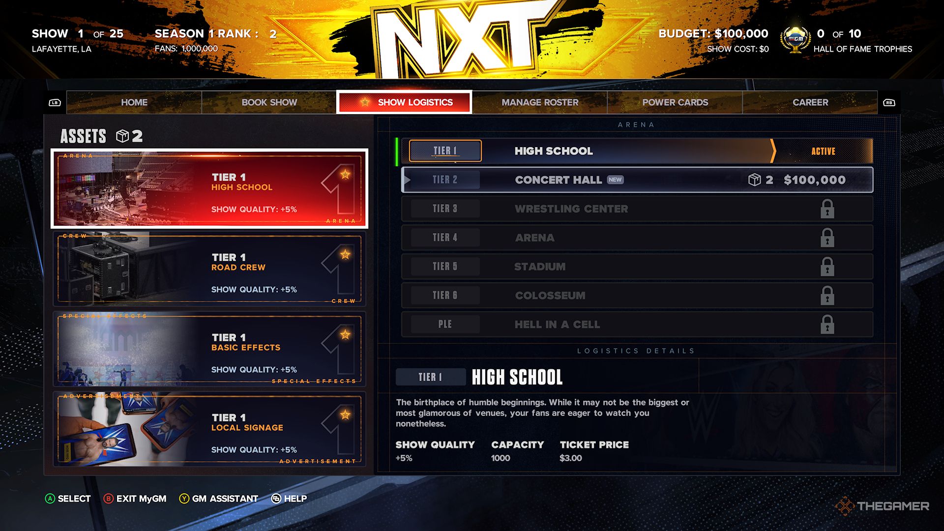 WWE 2K24 Screenshot Of MyGM Show Logistics