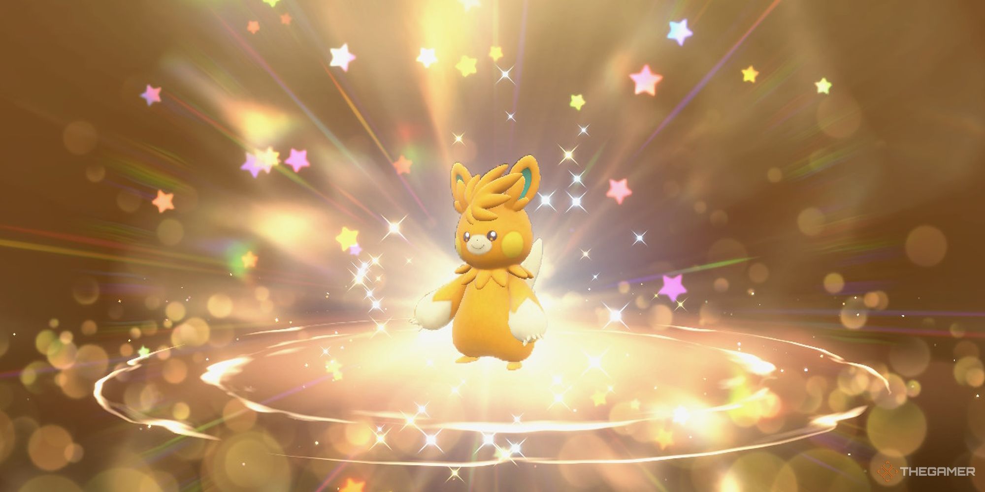 Yoasobi's Pawmot arriving via the Mystery Gift option in Pokemon Scarlet and Violet.