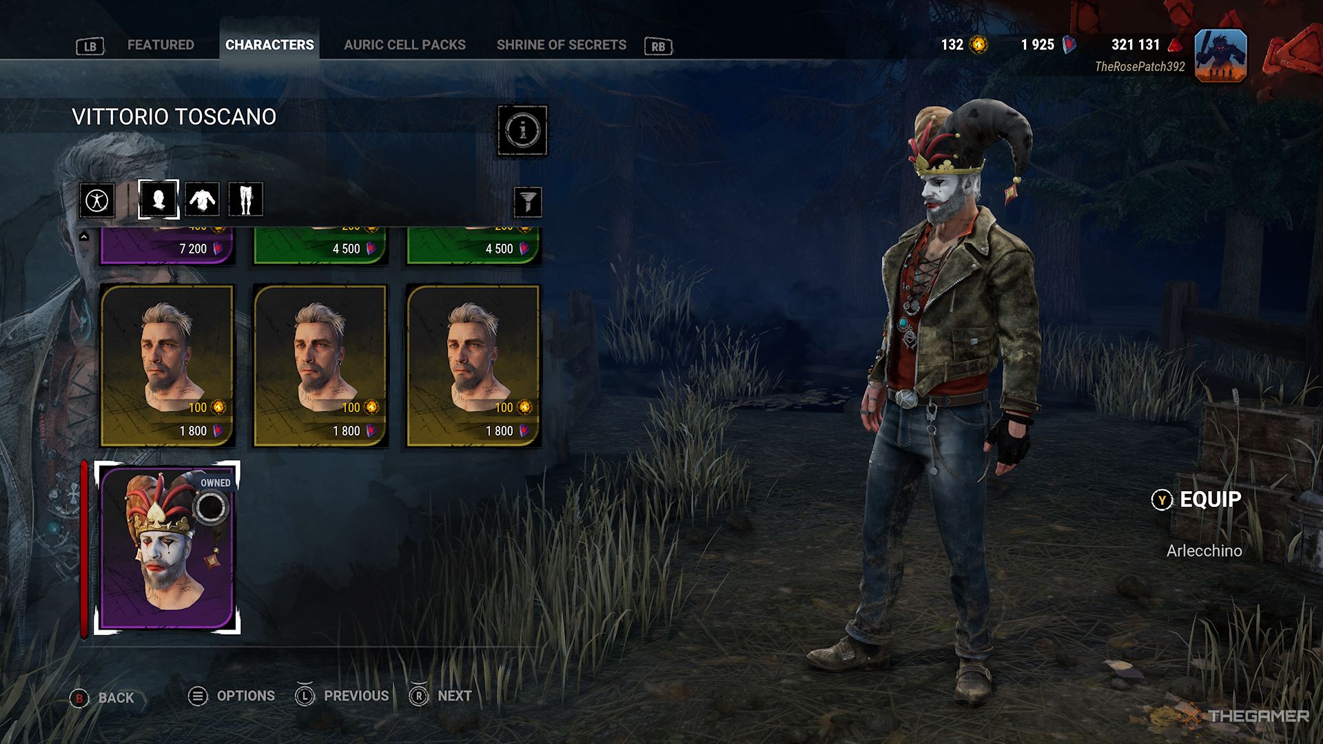 Screenshot of the Vittorio store catalog showing the April Fools head piece you can get in Dead By Daylight.