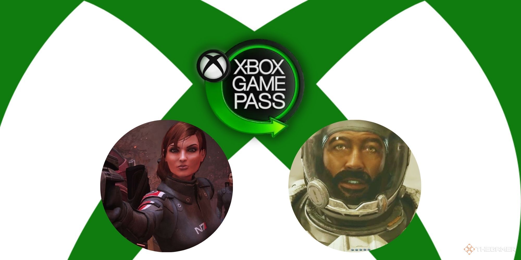 Choice-Based Games On Xbox Game Pass Featured Image Xbox Game Pass Logo With Mass Effect and Starfield images underneath