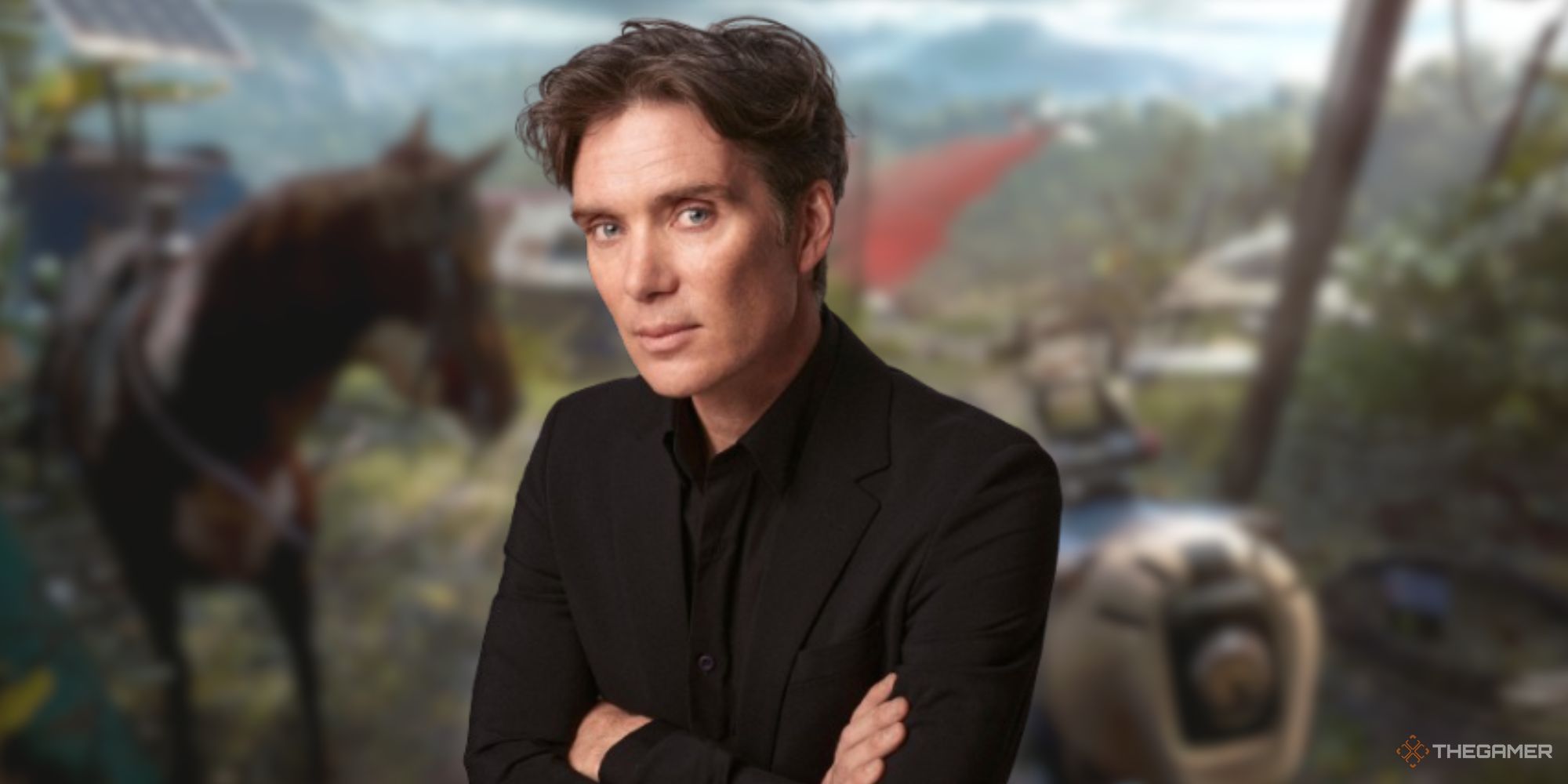 Cillian Murphy with Far Cry 6 in the background