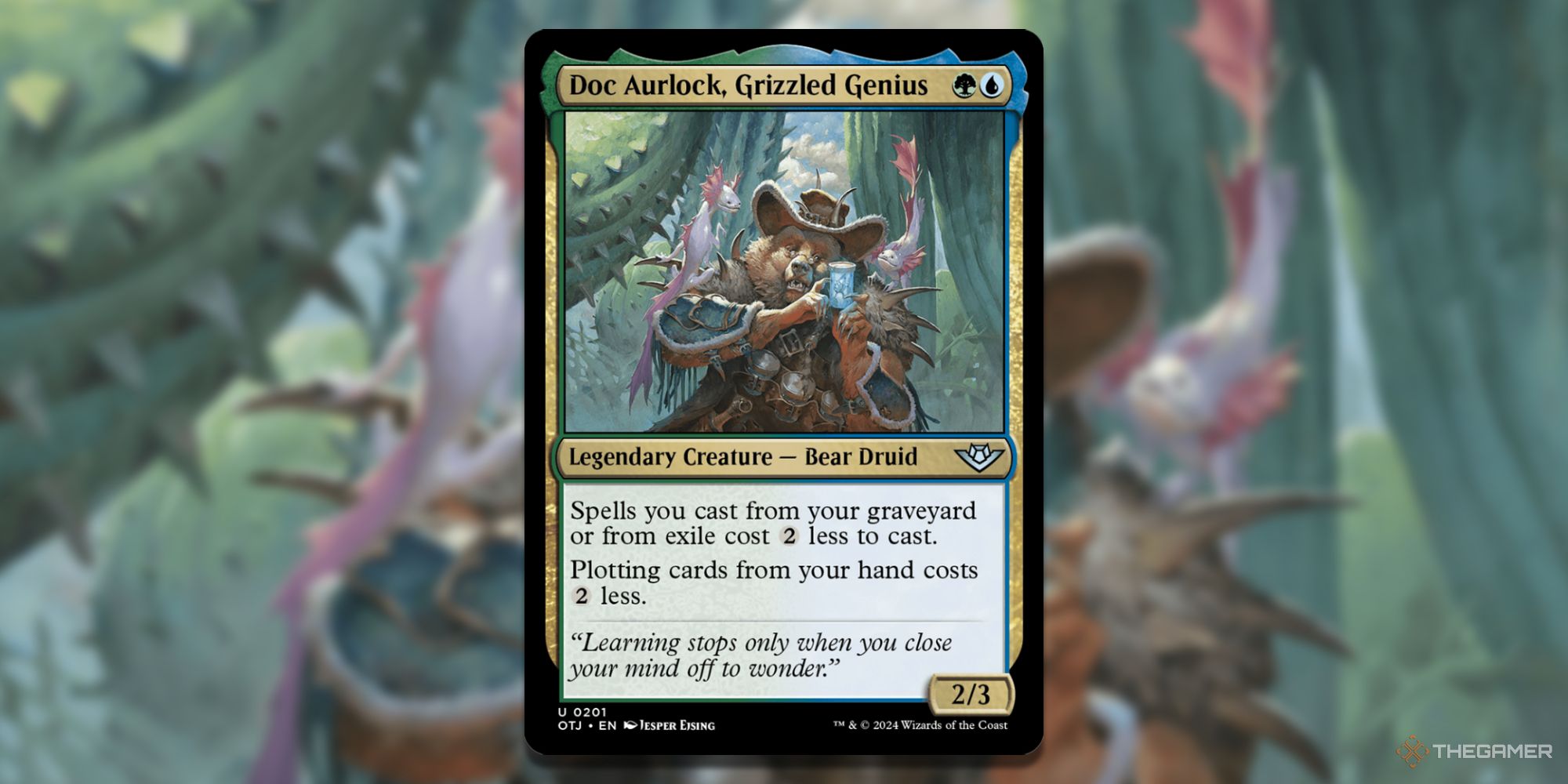 Doc Aurlock, Grizzled Genius card and art background