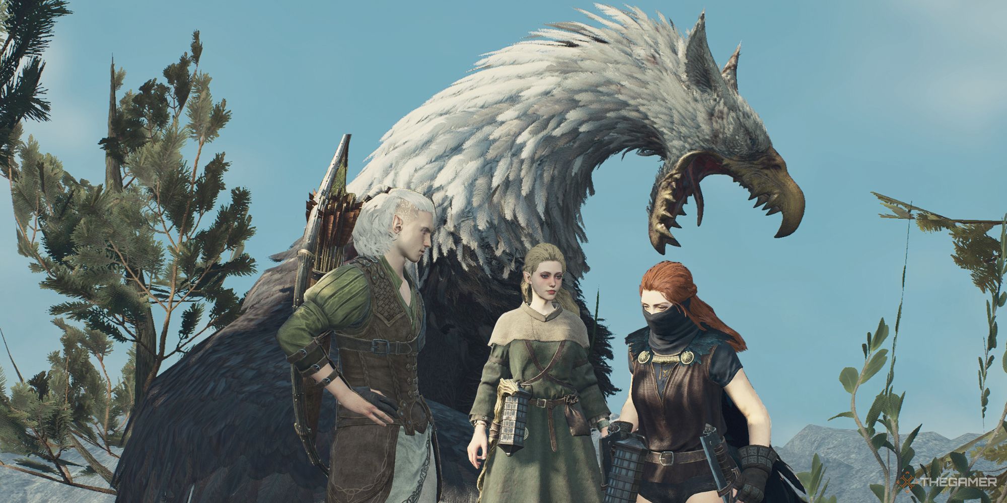 Dragon's Dogma 2 griffon with party