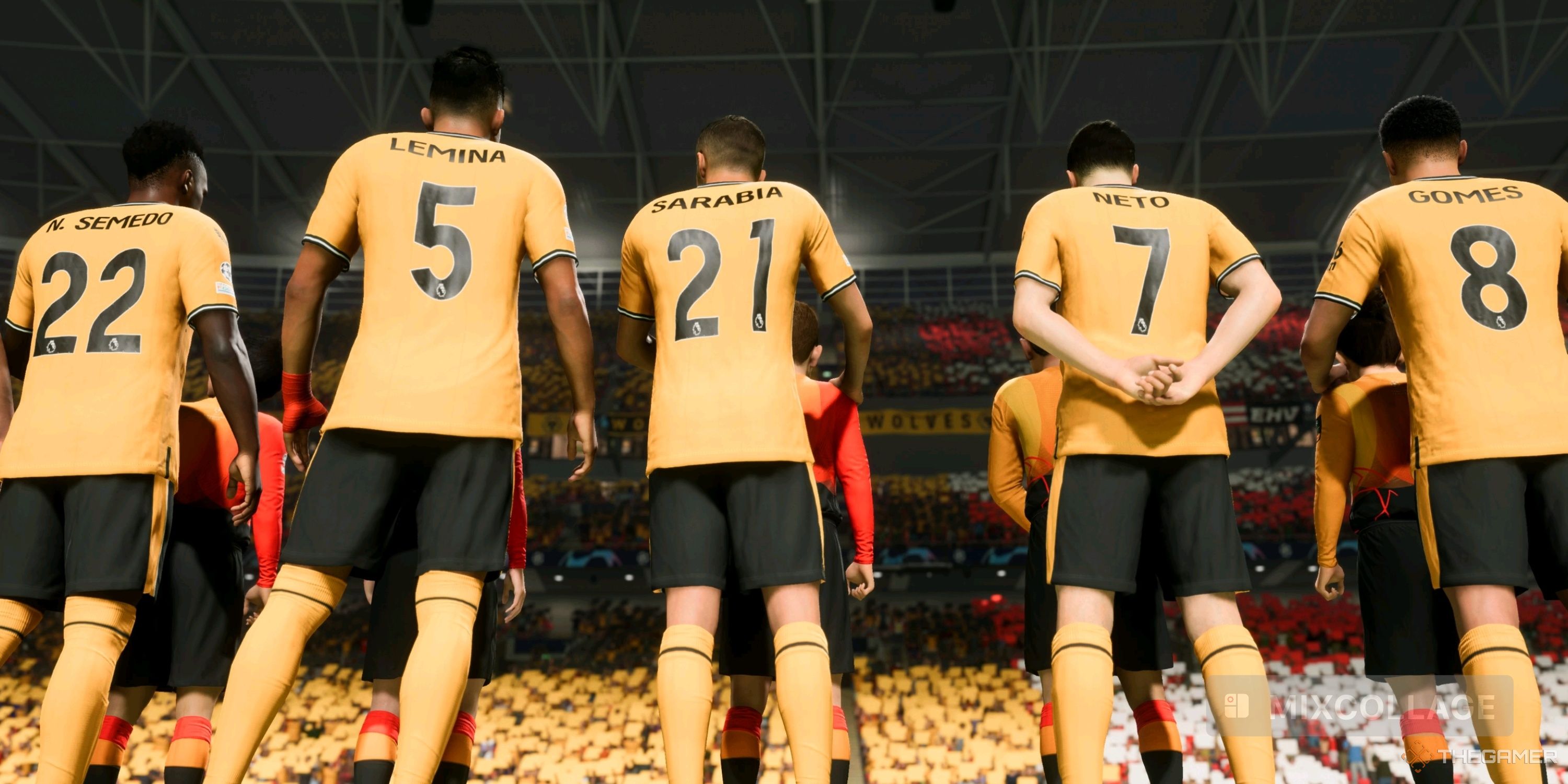 Image showing five wolves players on the pitch 