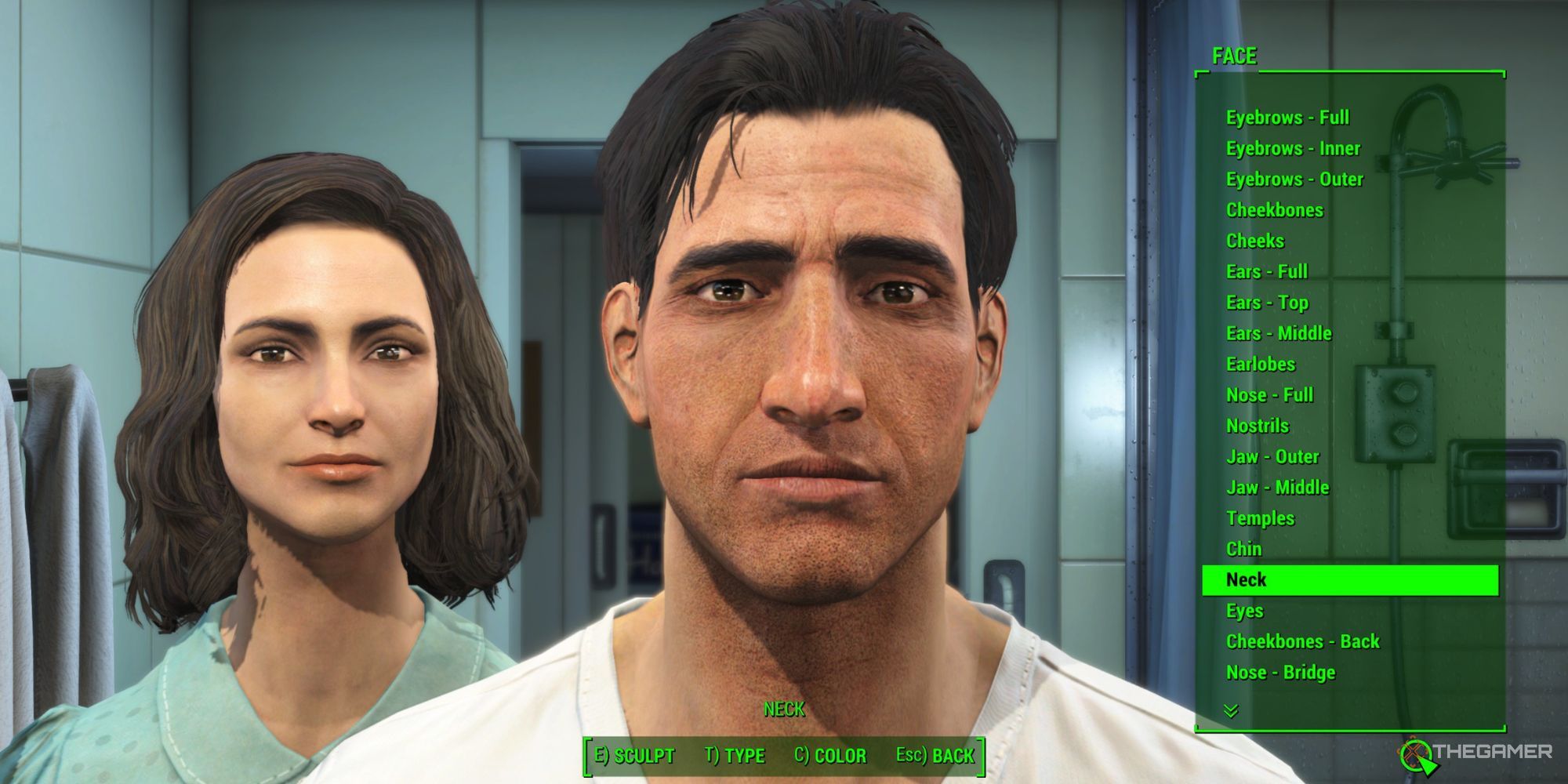Fallout 4 Character creation screen with the LooksMenu mod