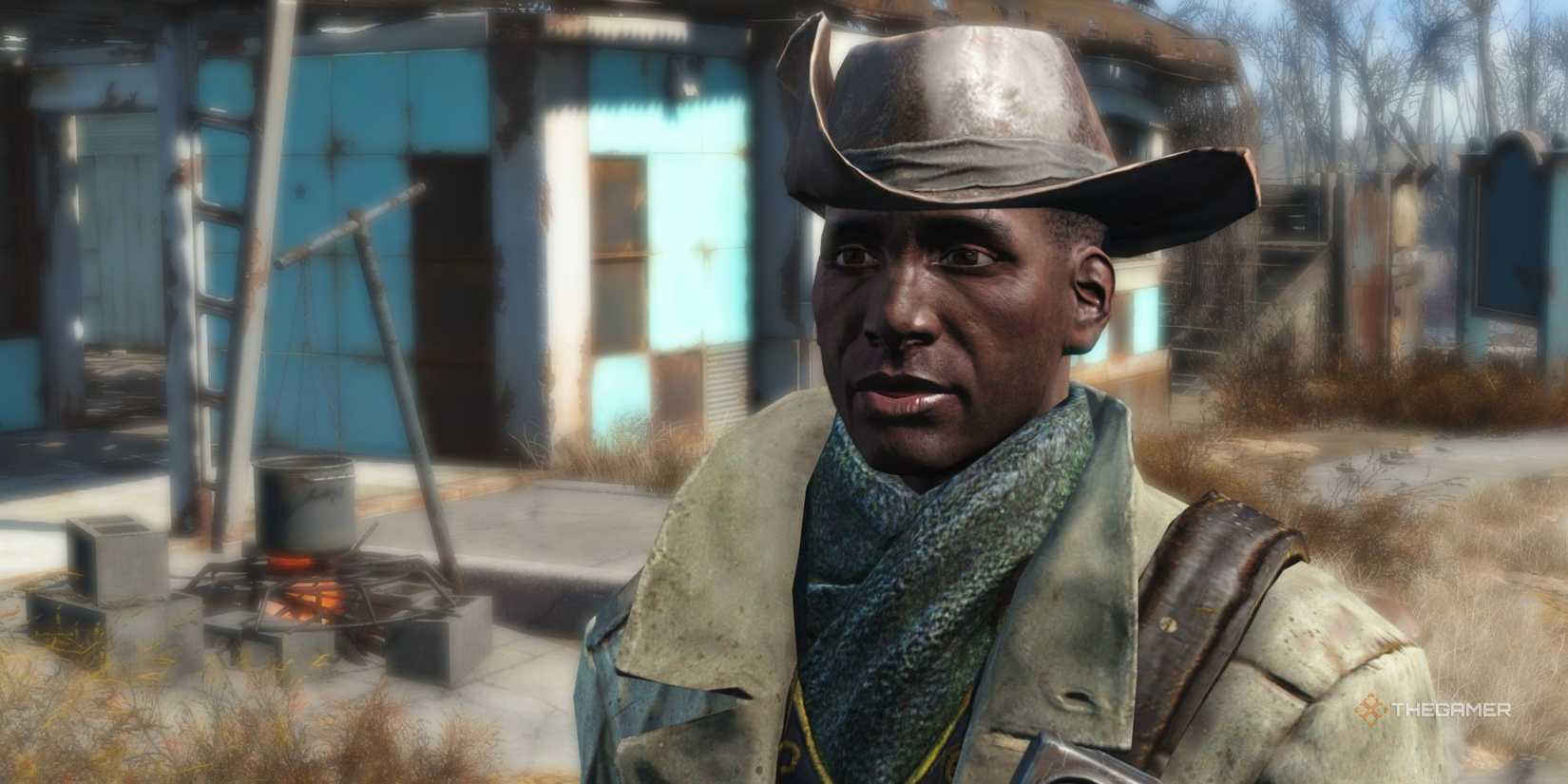Fallout 4 minutemon Preston Garvey was standing outside the house in the sanctuary.