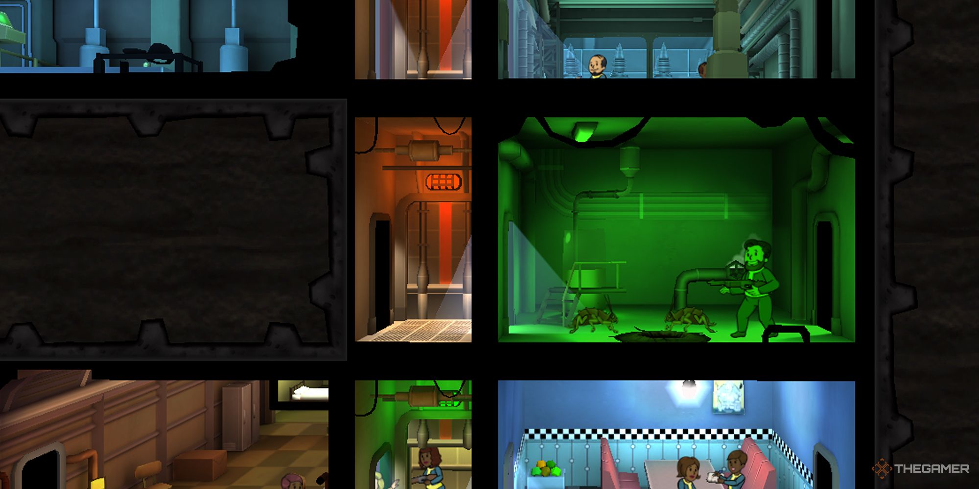 Fallout Shelter dwellers in a survival vault