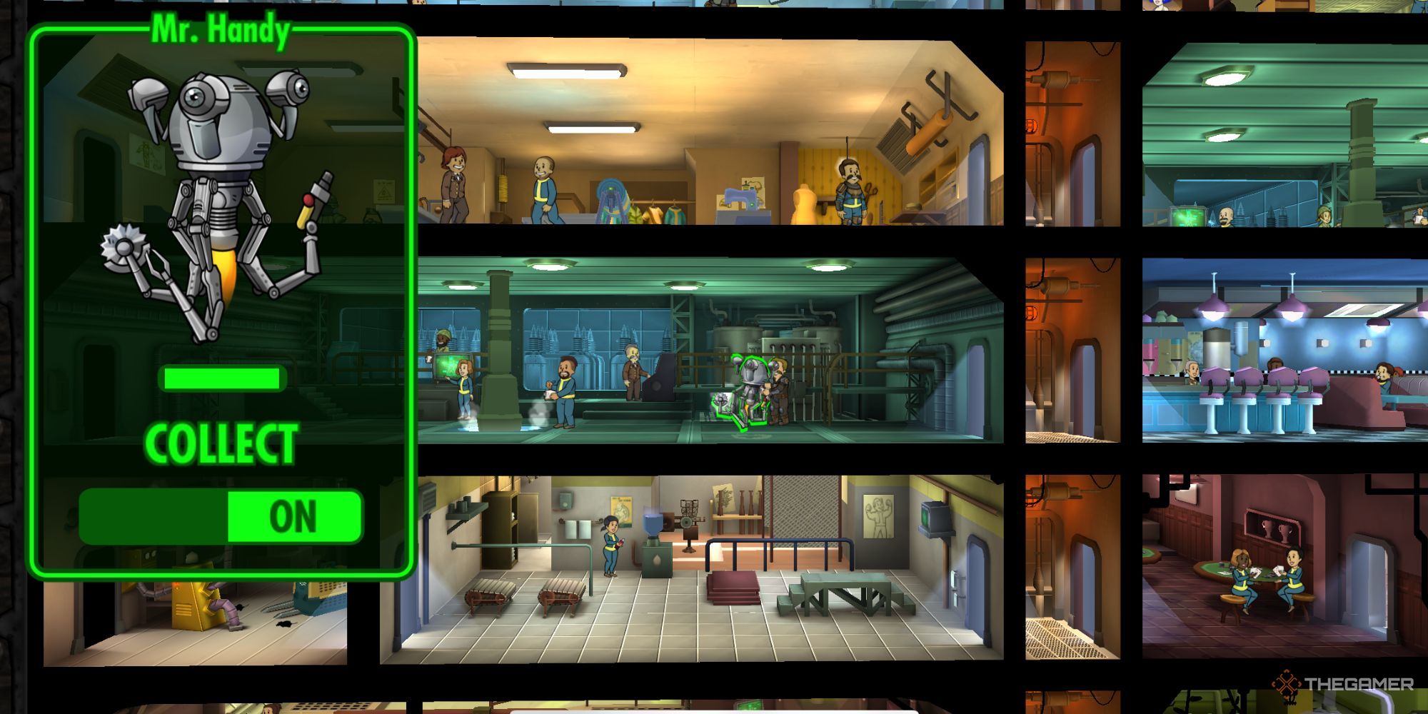 Fallout Shelter Mr. Handy Collecting Resources