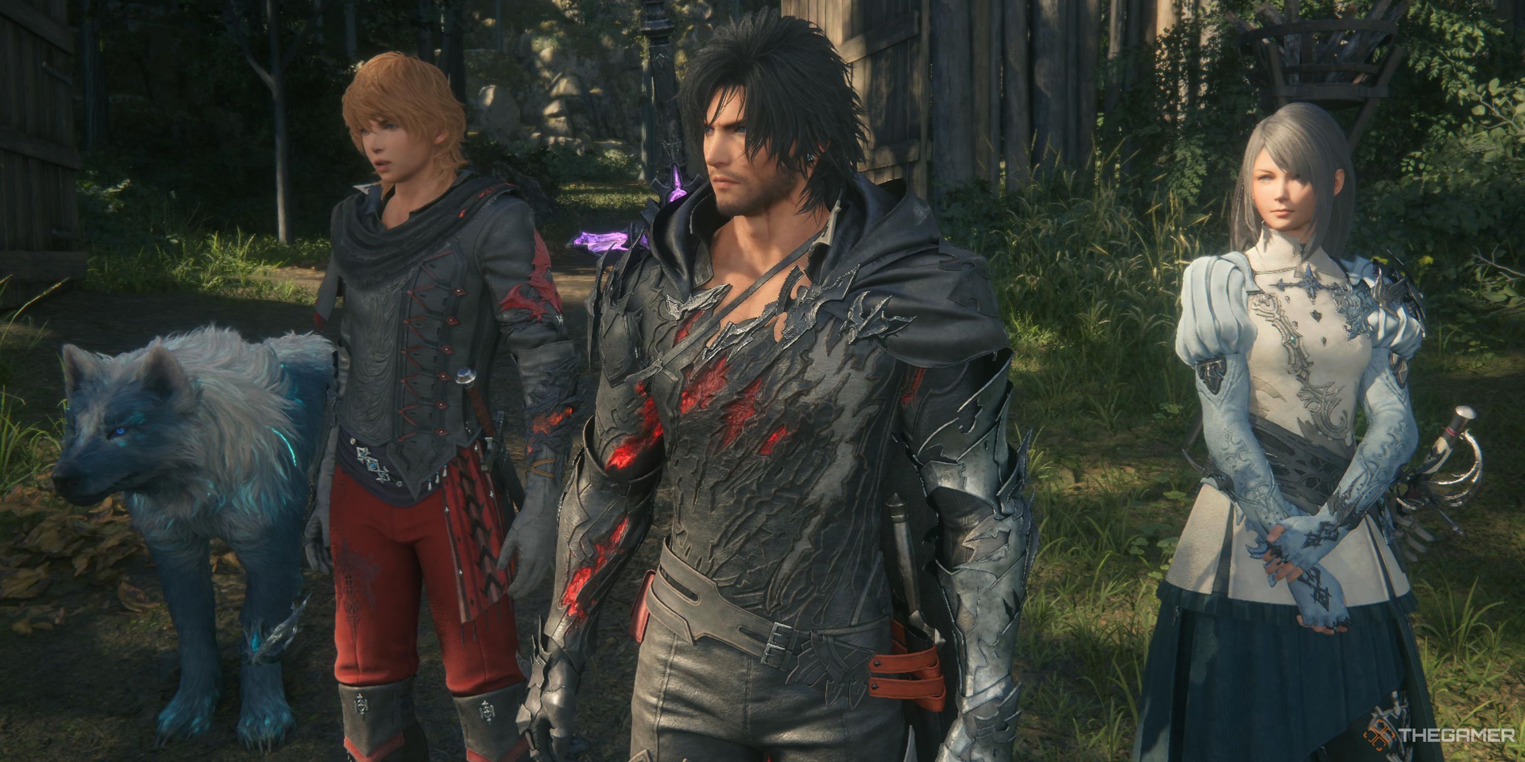 Final Fantasy 16 The Rising Tide - Clive, Jill, Joshua, and Torgal enter Mysidia.