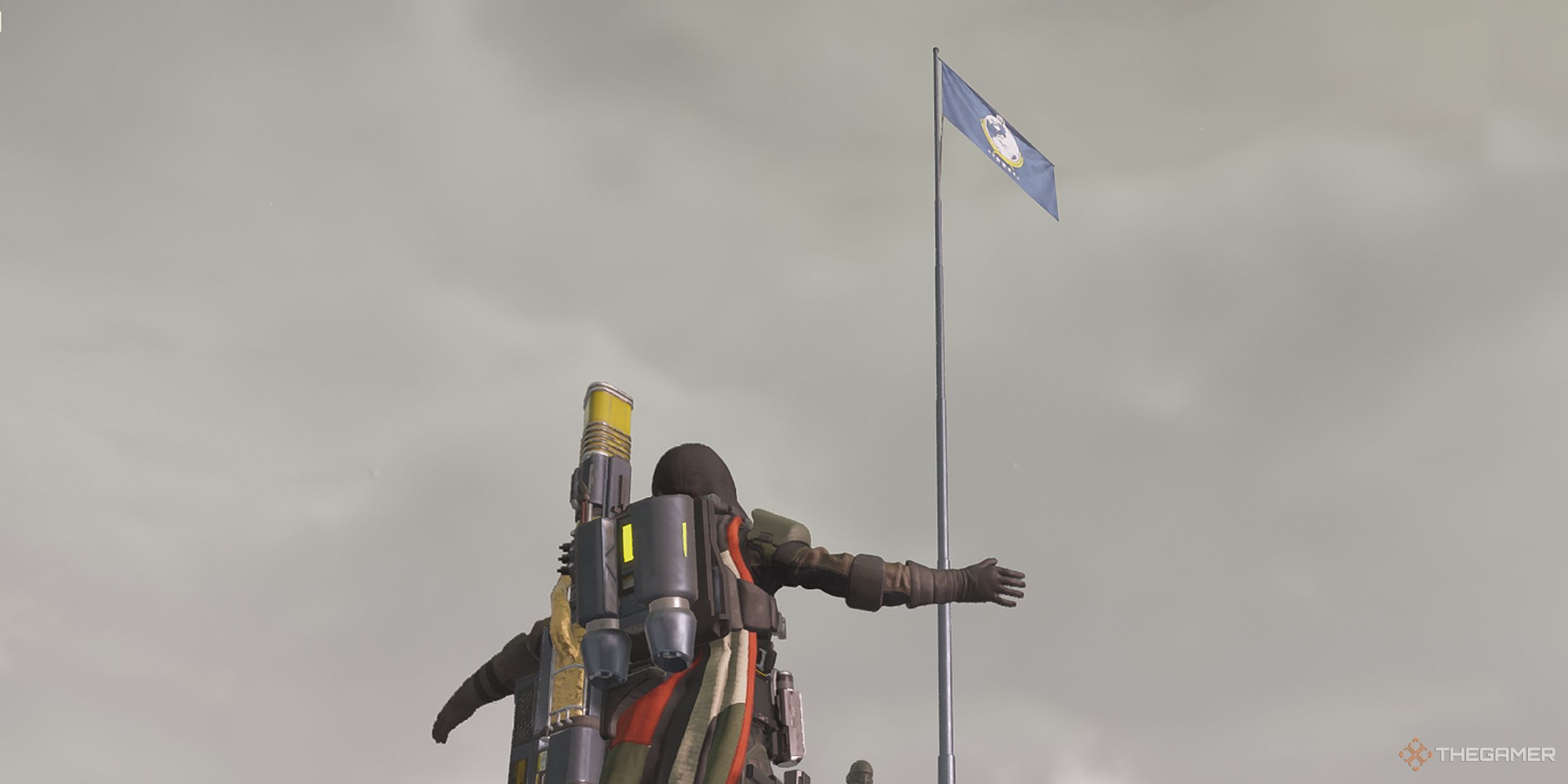Helldivers 2 raising the flag