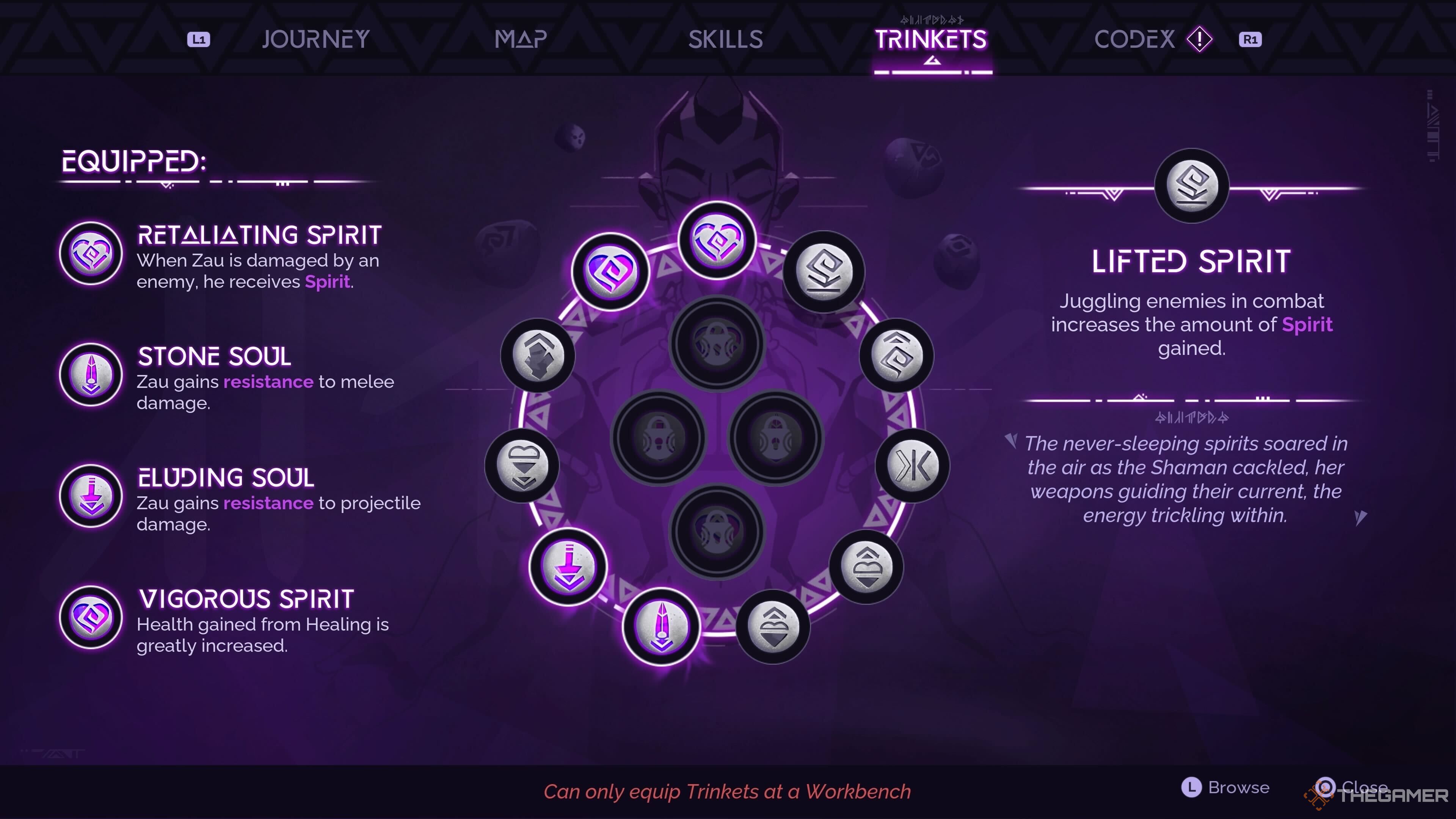 The description of the Lifted Spirit Trinket in Zau.