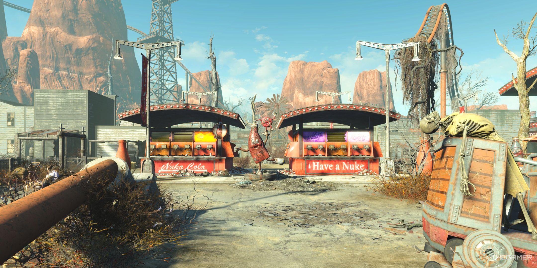 In front of a Nuka-Mixer station in Fallout 4