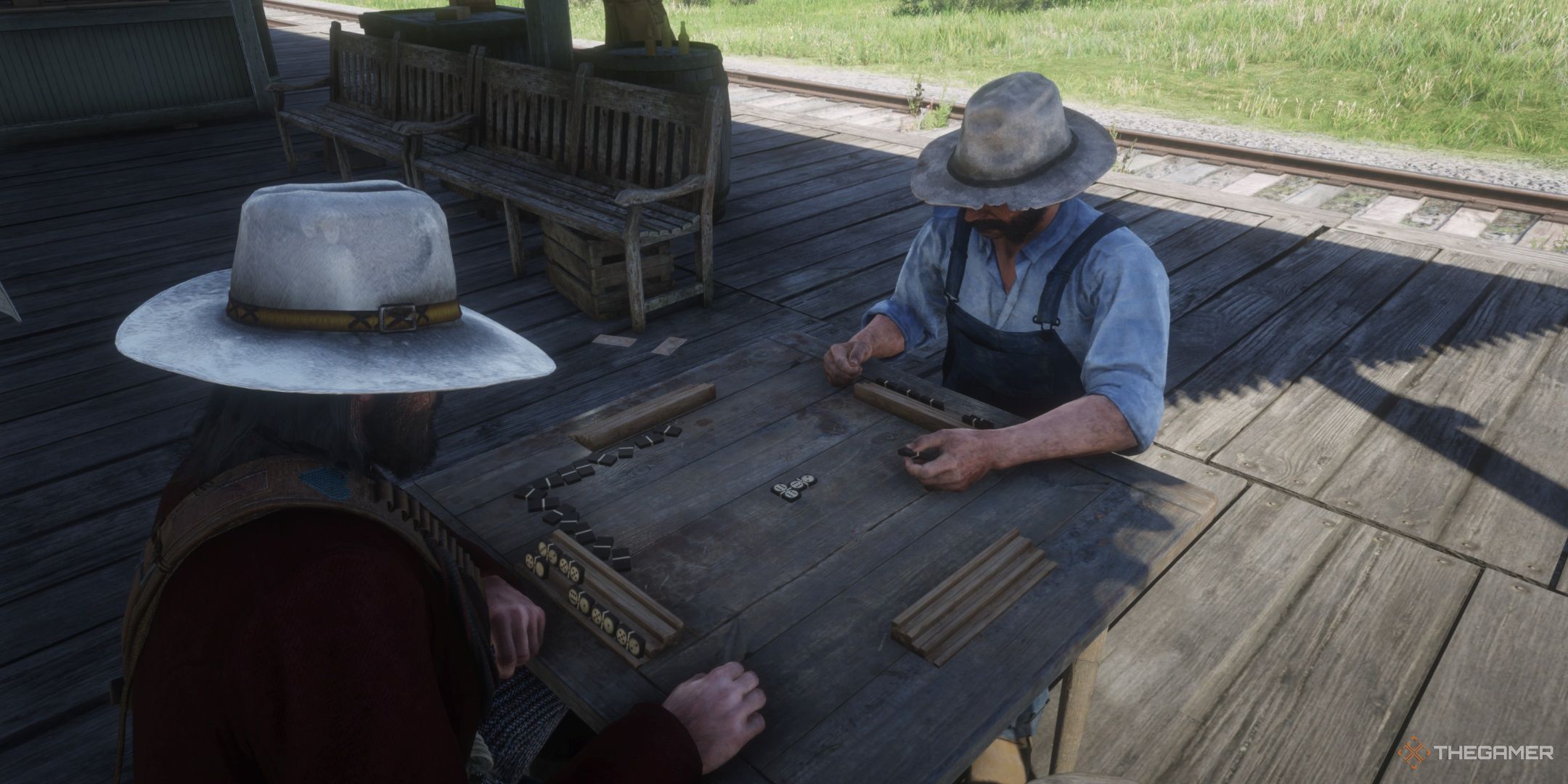 John Marston playing Dominoes in Red Dead Redemption 2