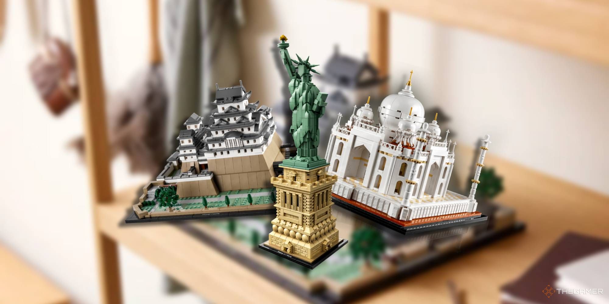 Lego Architecture Feature Image Statue of Libery, Hijima Castle, and Taj Mahal