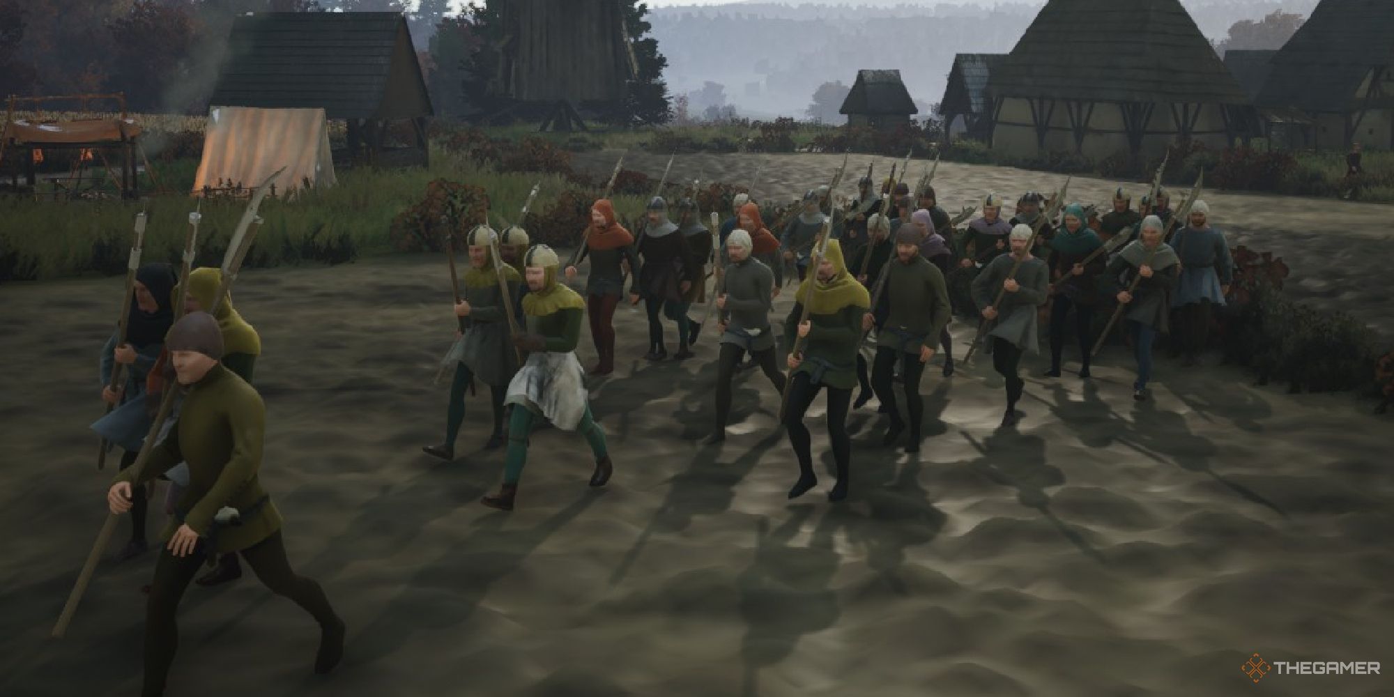 manor lords militia walking into battle