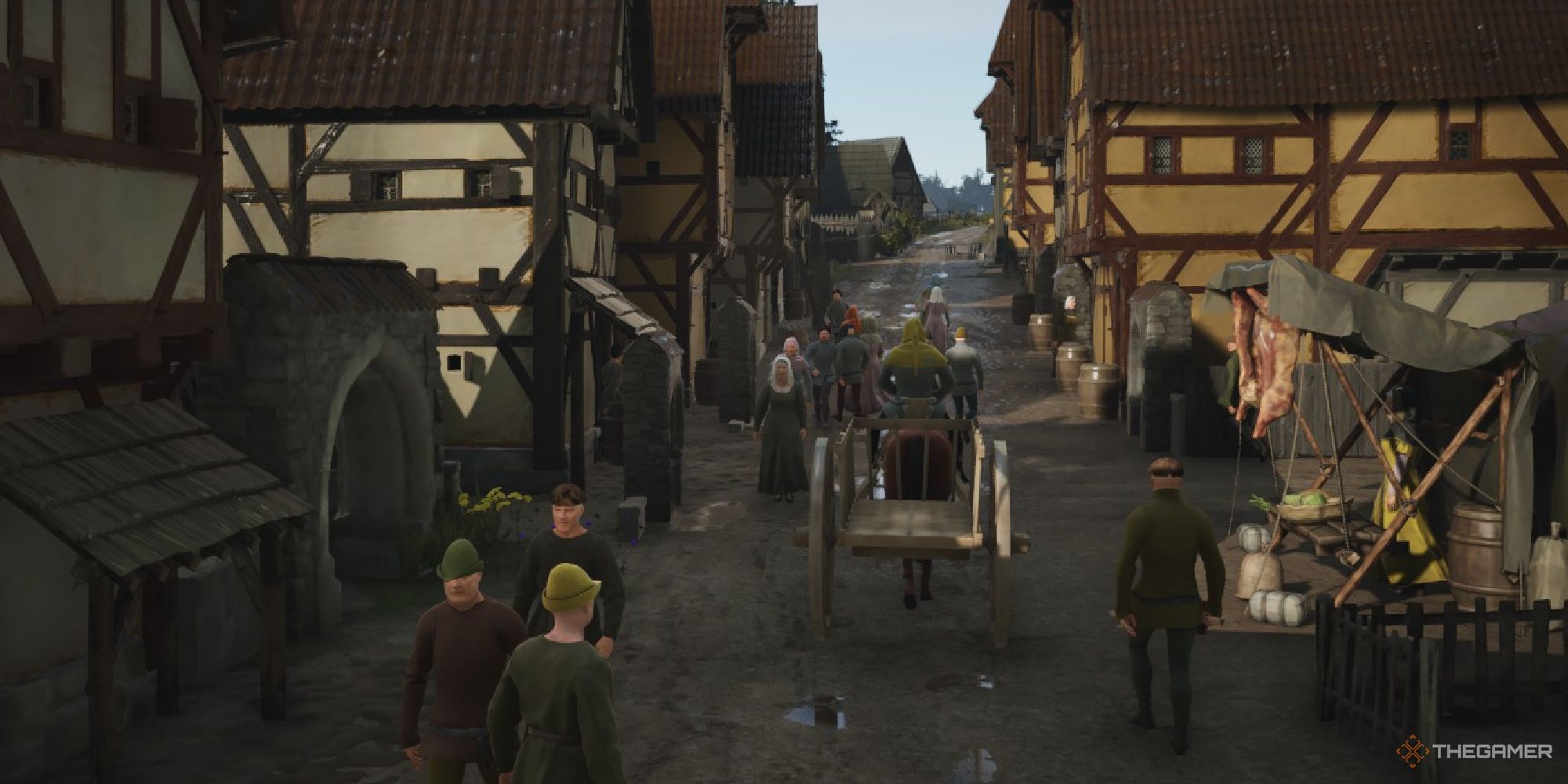 manor lords street view showing villagers walk