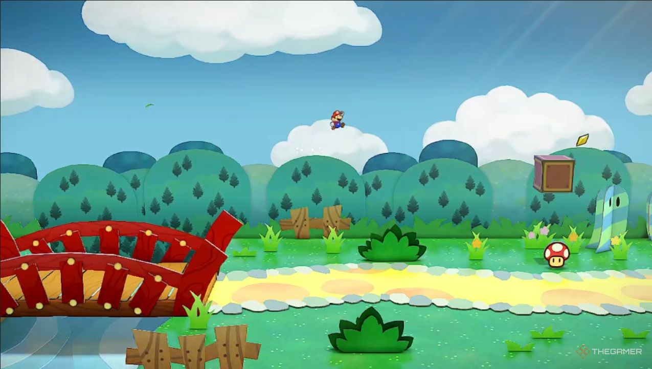 paper mario the thousand year door platforming on a hill