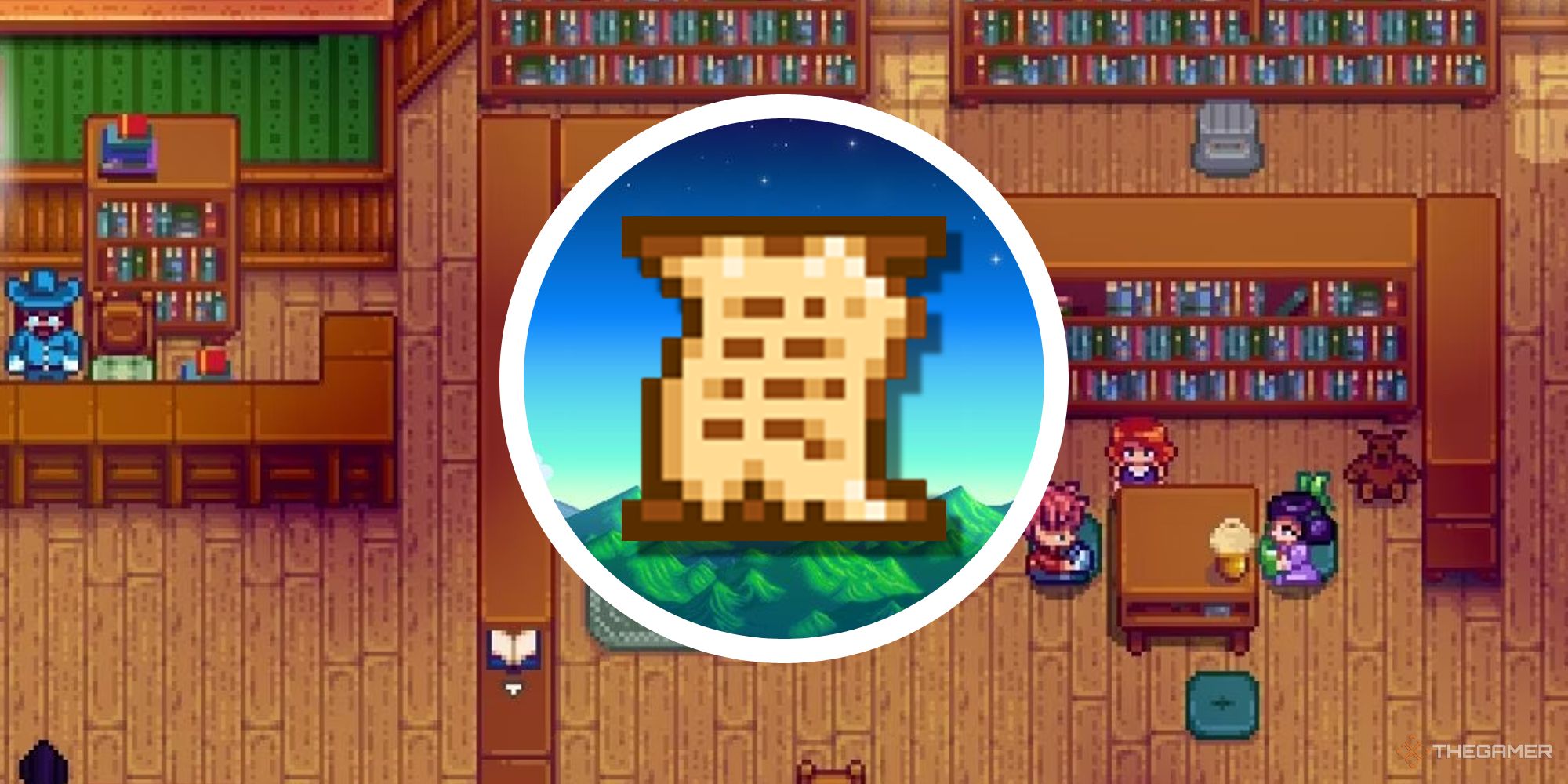stardew valley secret note guide featured image showing png of note over library