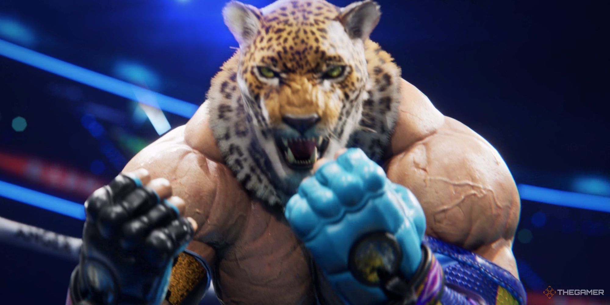 King putting his fists up in the ring in Tekken 8