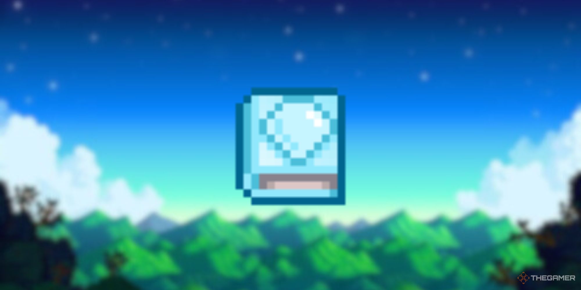 Stardew Valley The Diamond Hunter کتاب قدرت بر پس زمینه تار.