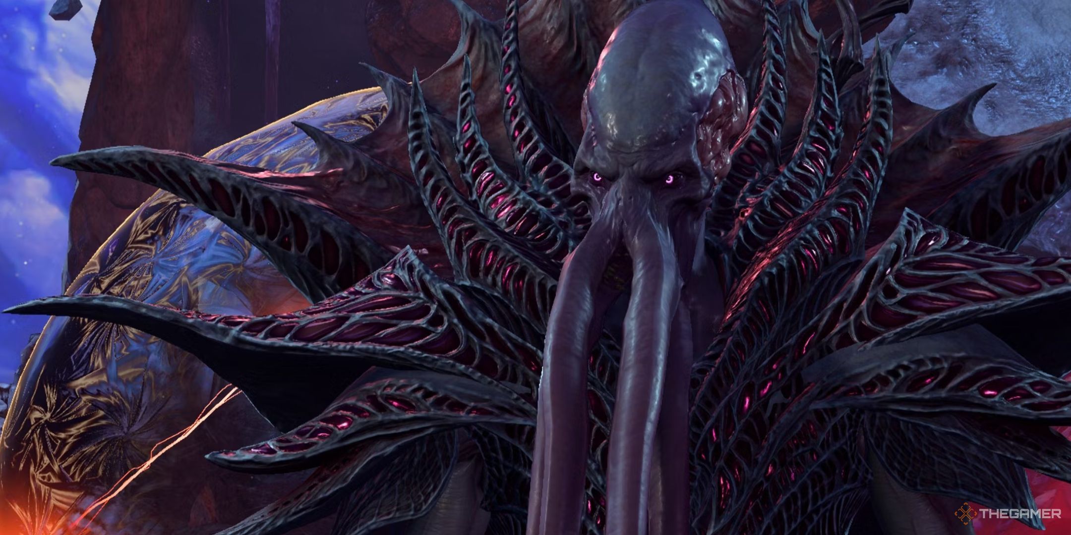 The Emperor, a  big purple tentacle monster called a Mind Flayer, in Baldur's Gate 3