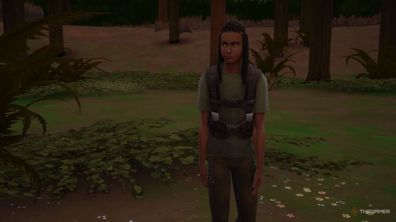 The District Eight tribute in Sims 4 Hunger Games 