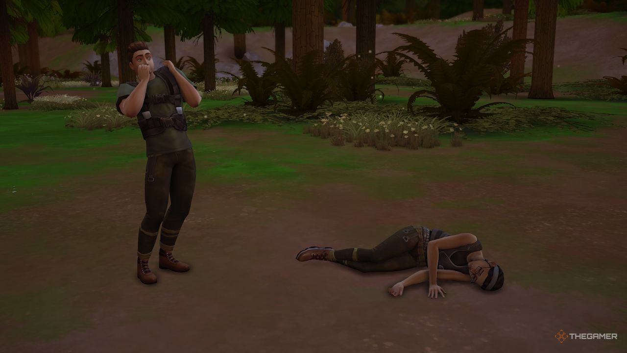 A tribute dies in Sims 4 Hunger Games Challenge