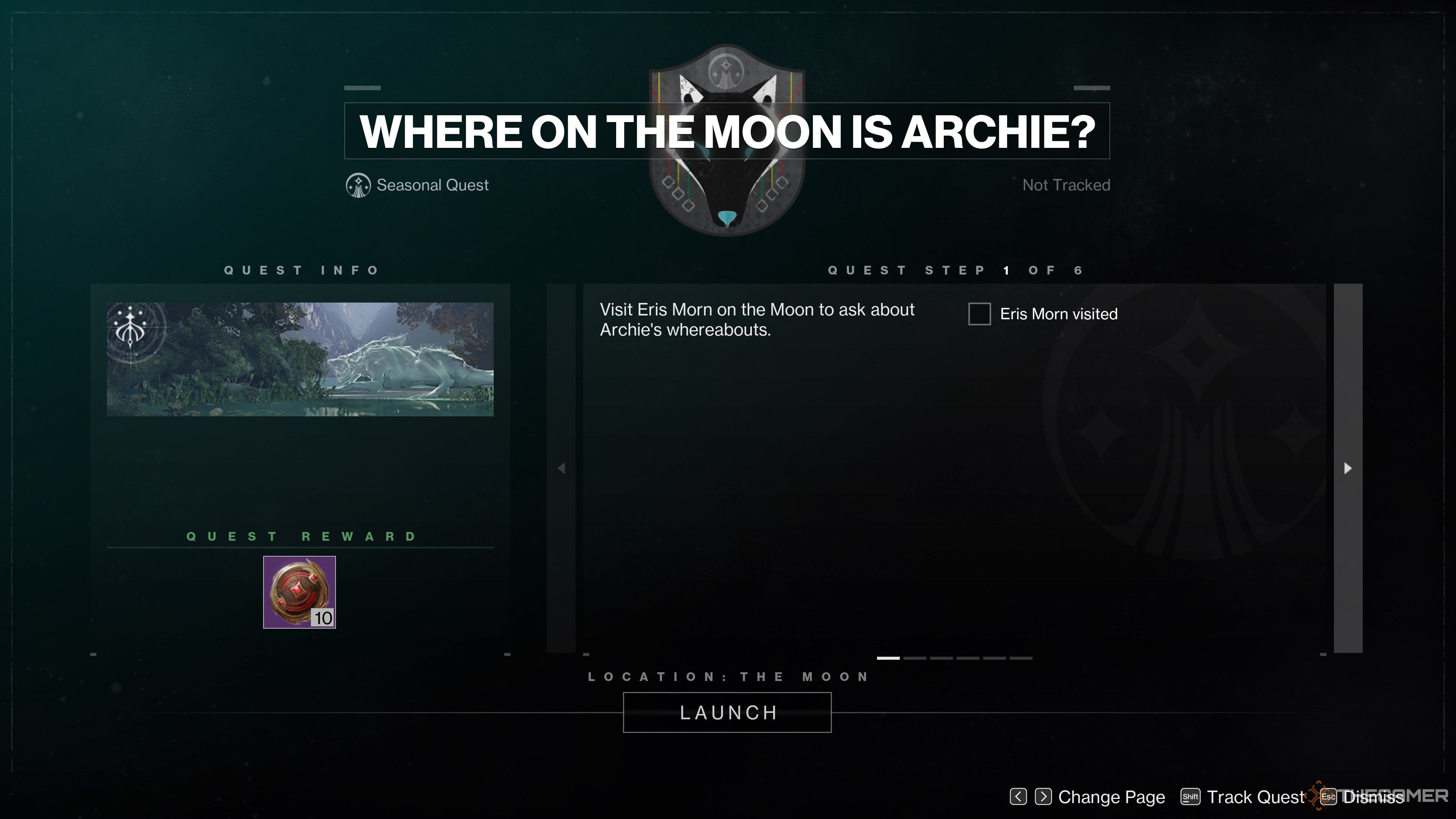 Местоположение Арчи на Луне — Destiny 2: Into The Light