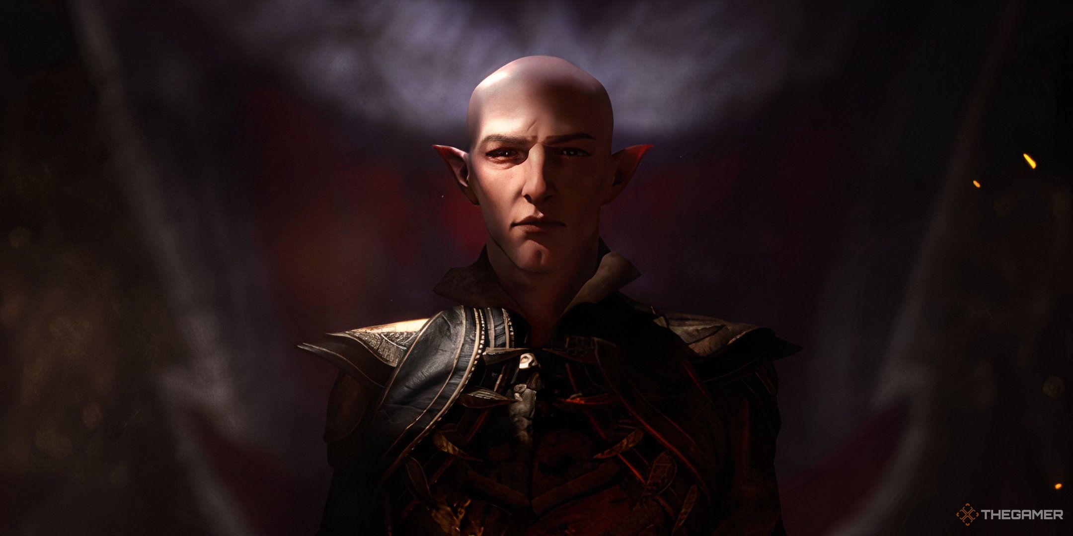 Solas in Dragon Age Dreadwolf, looking directly at the camera