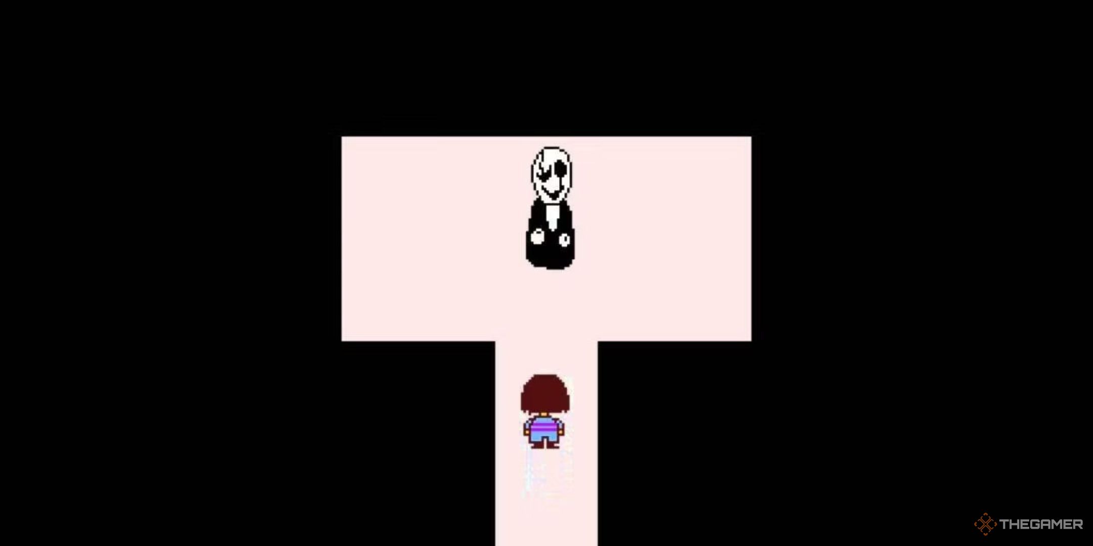 Frisk and W.D. Gaster in Undertale.