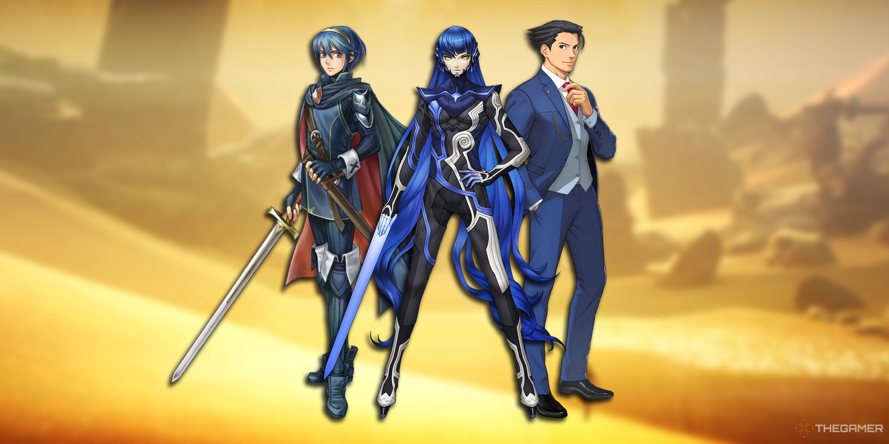 Marth, Nahobino and Phoenix Wright