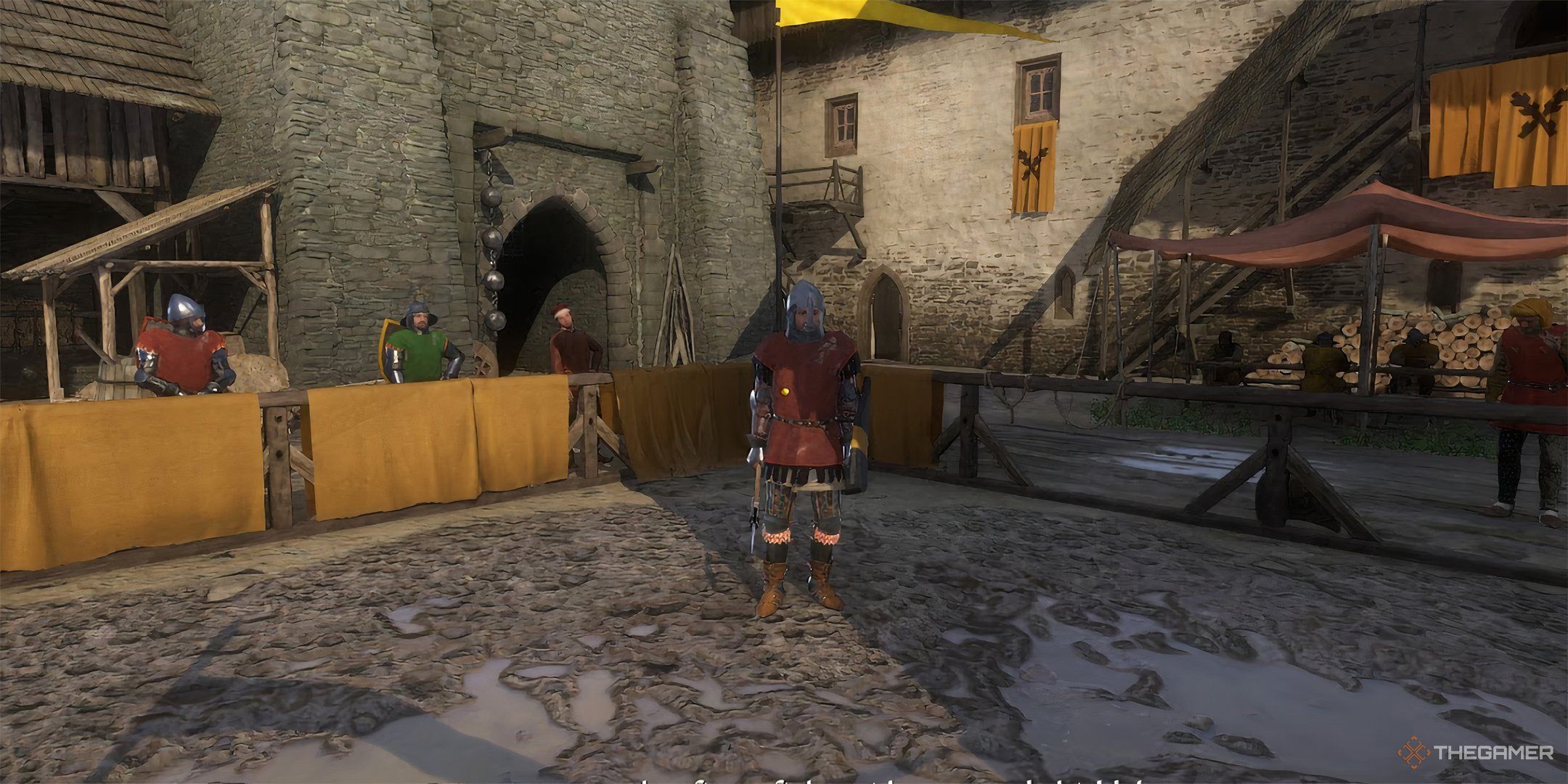 An armored challenger waits for the Rattay Tourney to begin.