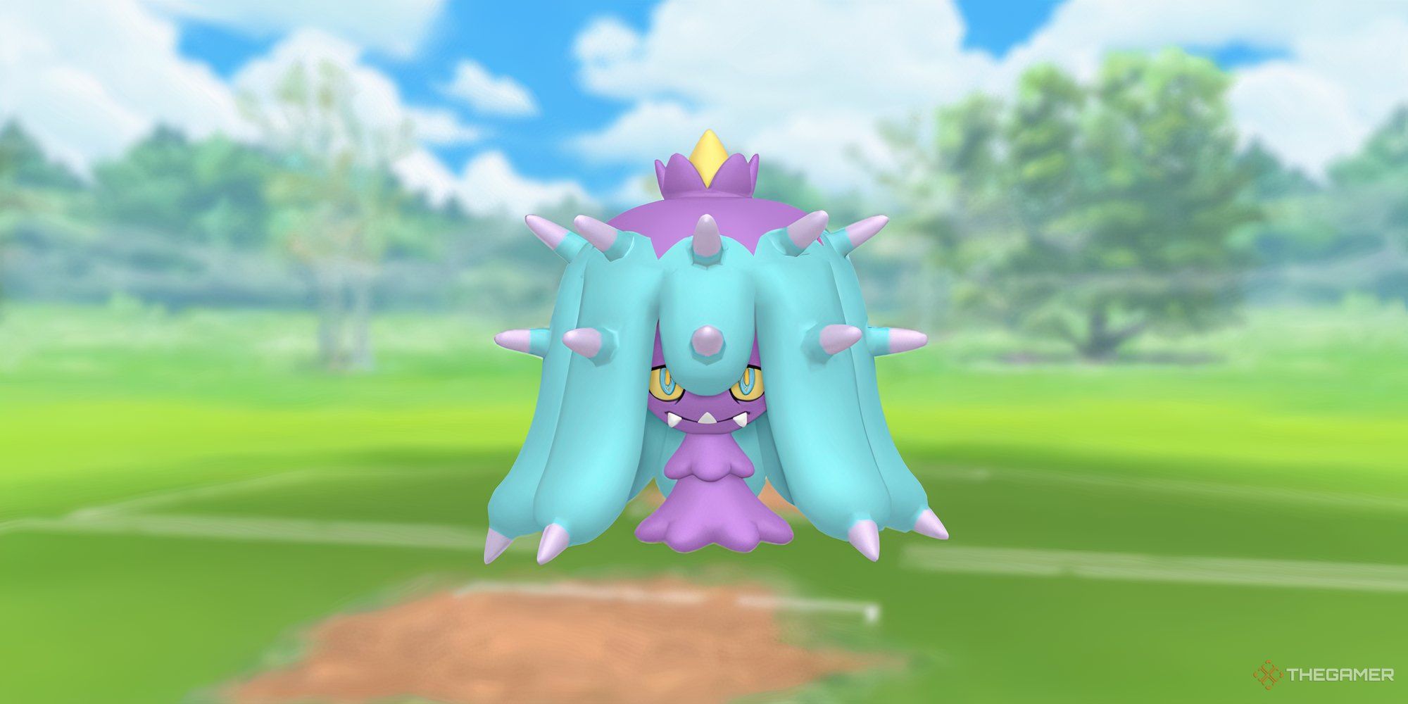 Pokemon Go Battle League - فصل 15: راهنمای آسمان های مشترک 8 Mareanie از Pokemon با میدان نبرد Pokemon Go به عنوان پسزمینه