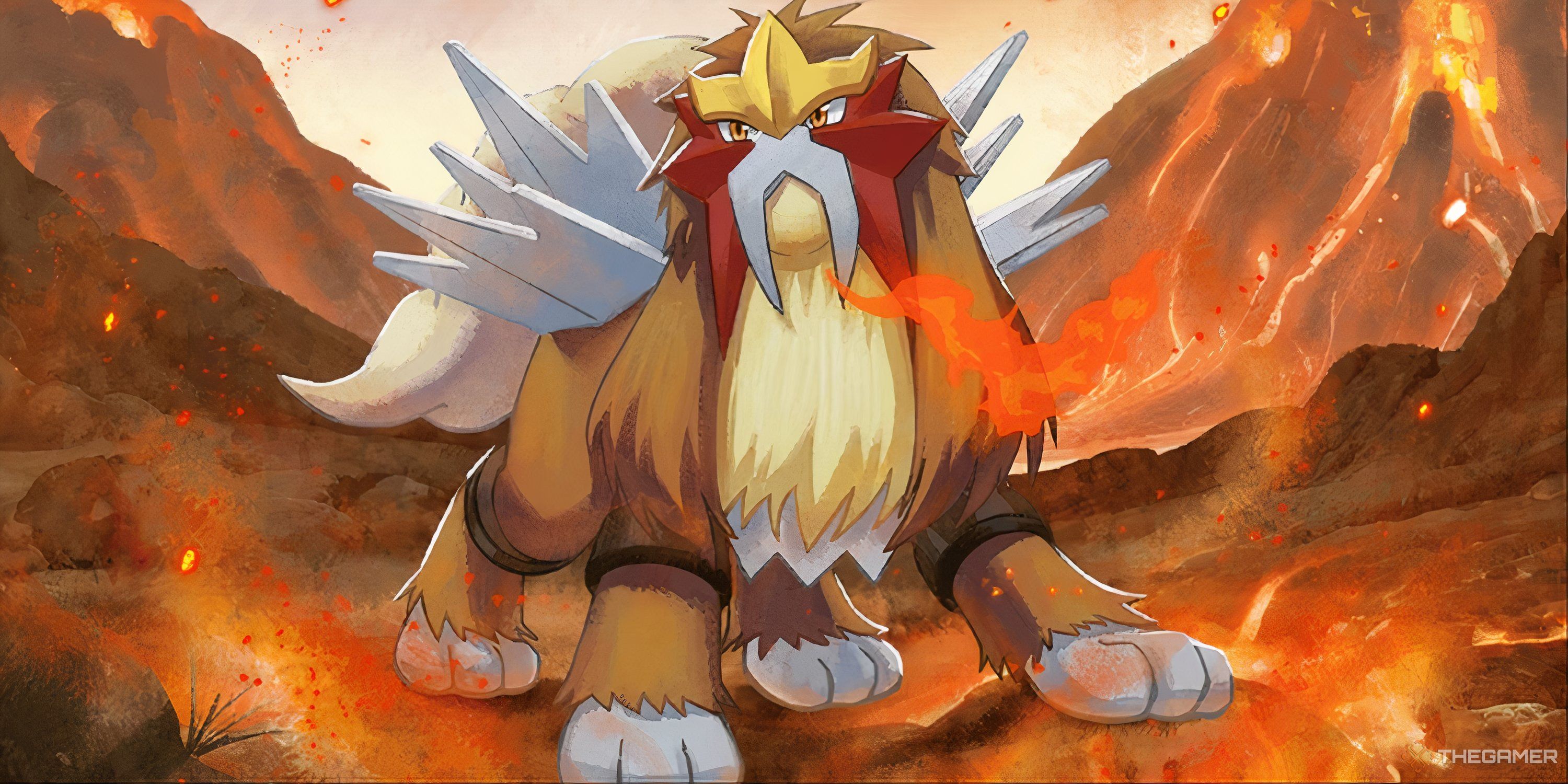 Artwork of Entei from Pokemon Sleep