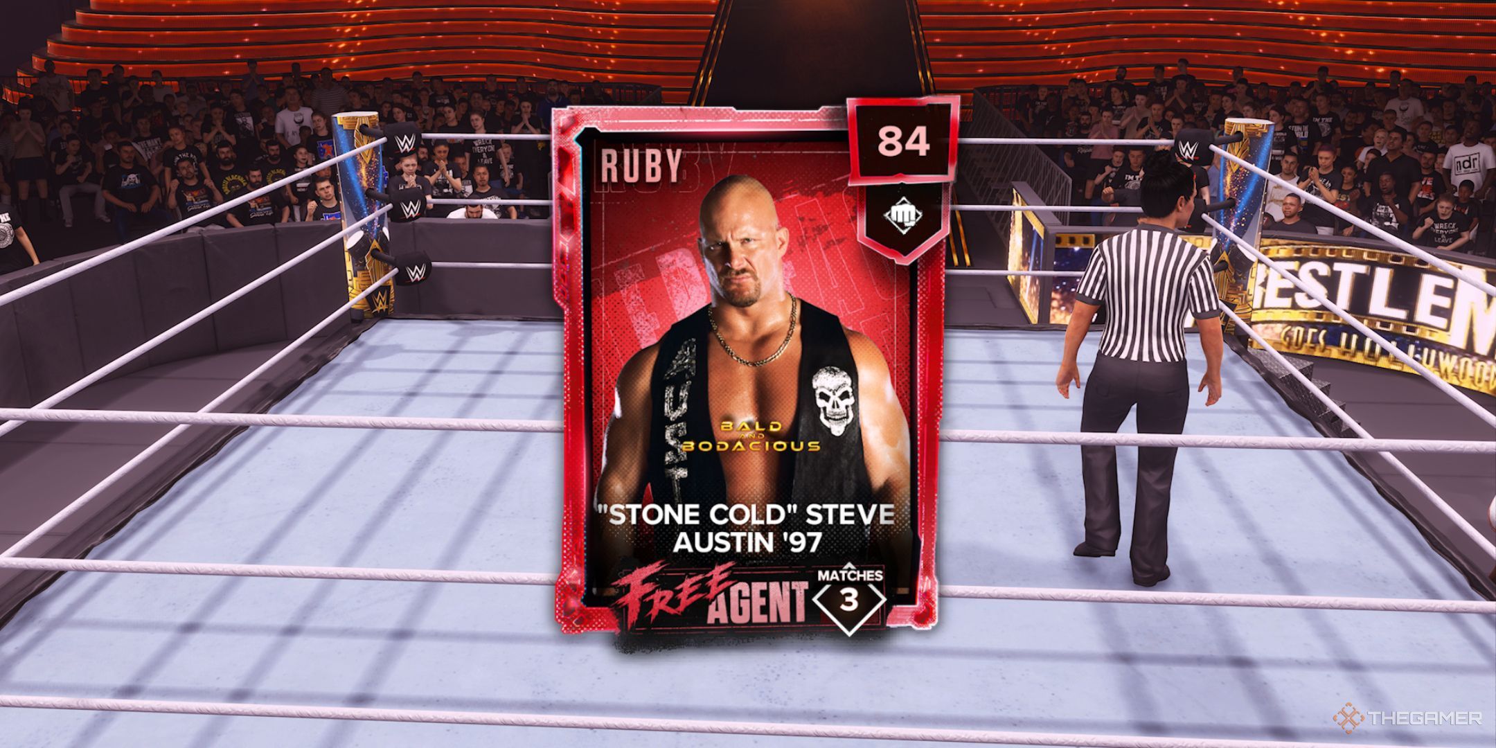 WWE 2K24 MyFaction Locker Codes Featured Image Of Ruby Stone Cold In Front Of A WWE Ring