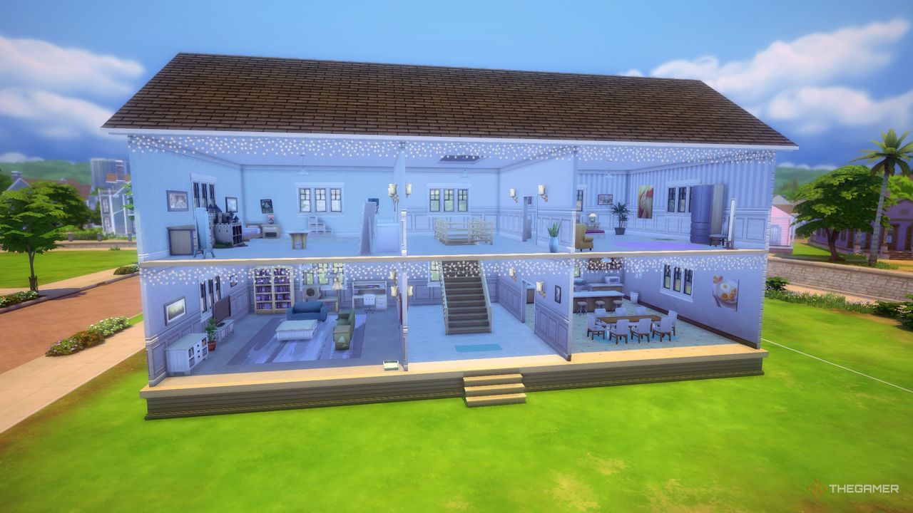 A six room dollhouse in Sims 4 Dollhouse Build Challenge