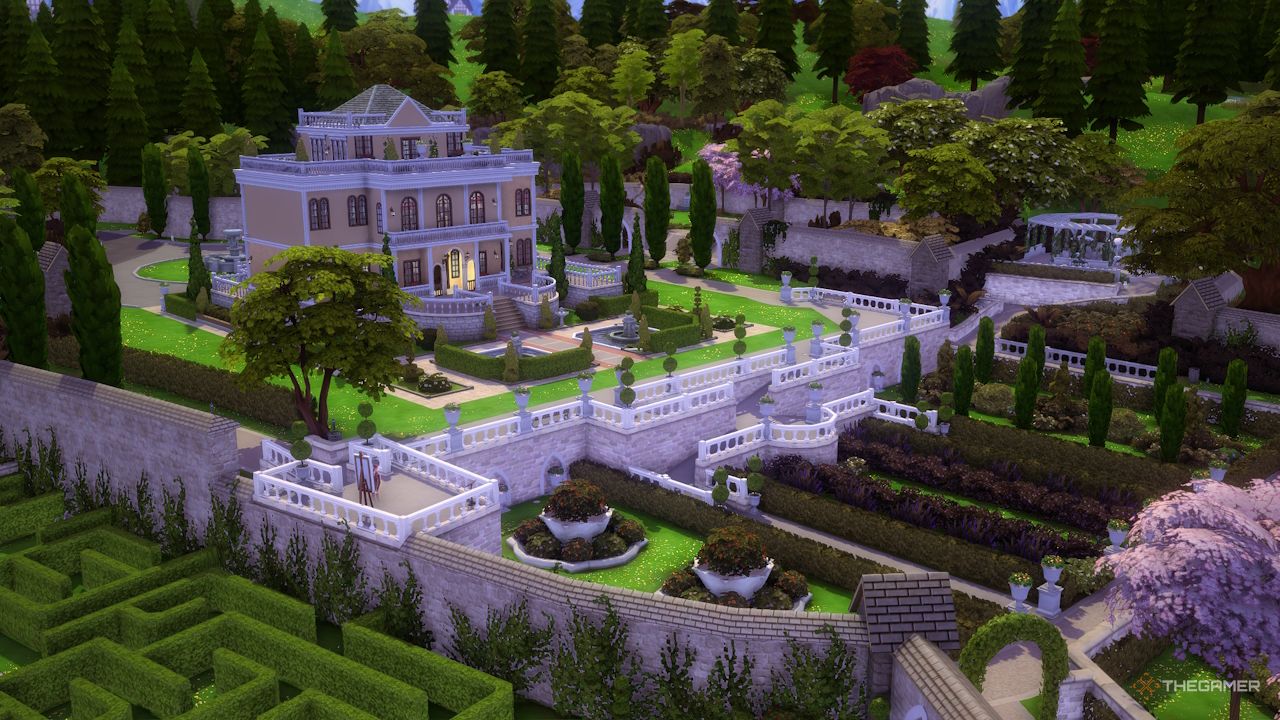 A screenshot of a Sims 4 lot in free camera mode