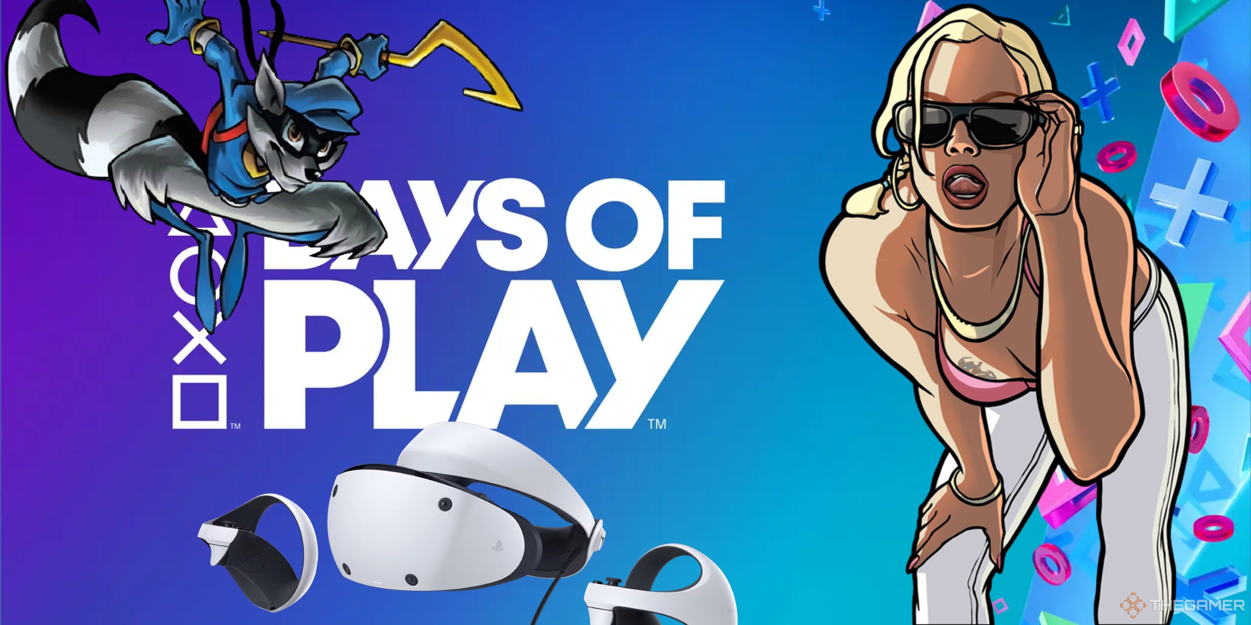 sly cooper ps vr2 and san andreas cover star on a days of play backdrop