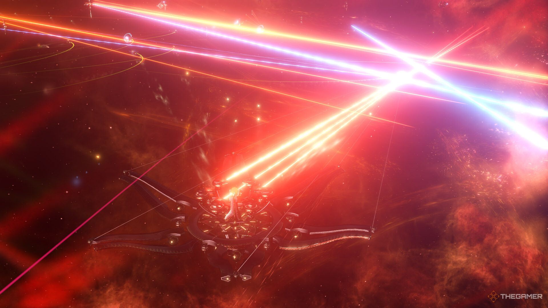 a laser-heavy space battle in stellaris